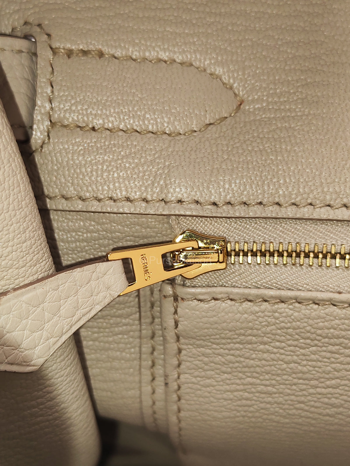Hermes Birkin 30 Retourne in Nata Clemence Leather and Rose Gold Hardware Stamp D (2019) | Purse Maison Luxury Bags Shop