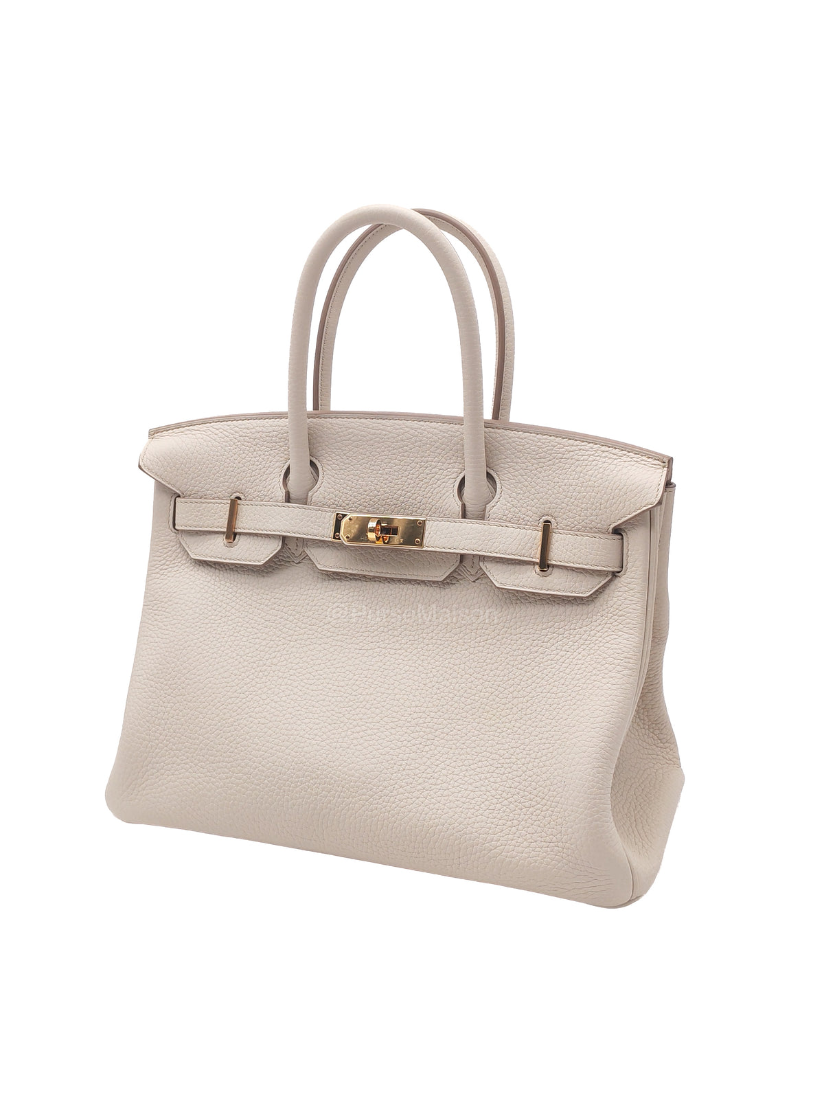 Hermes Birkin 30 Retourne in Nata Clemence Leather and Rose Gold Hardware Stamp D (2019) | Purse Maison Luxury Bags Shop