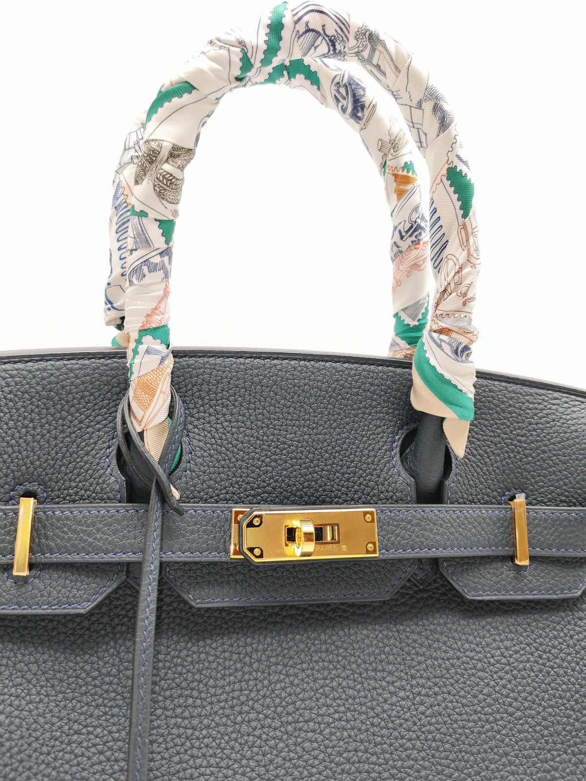 Hermes Birkin 30 Retourne in Vert Rousseau Togo Leather and Gold Hardware Stamp D (2019) | Purse Maison Luxury Bags Shop