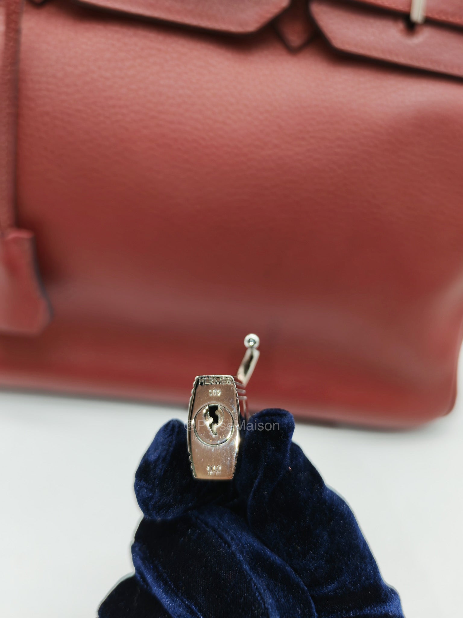 Hermes Birkin 35 in Rubis Clemence Leather Palladium Hardware Stamp Square P(2012) | Purse Maison Luxury Bags Shop