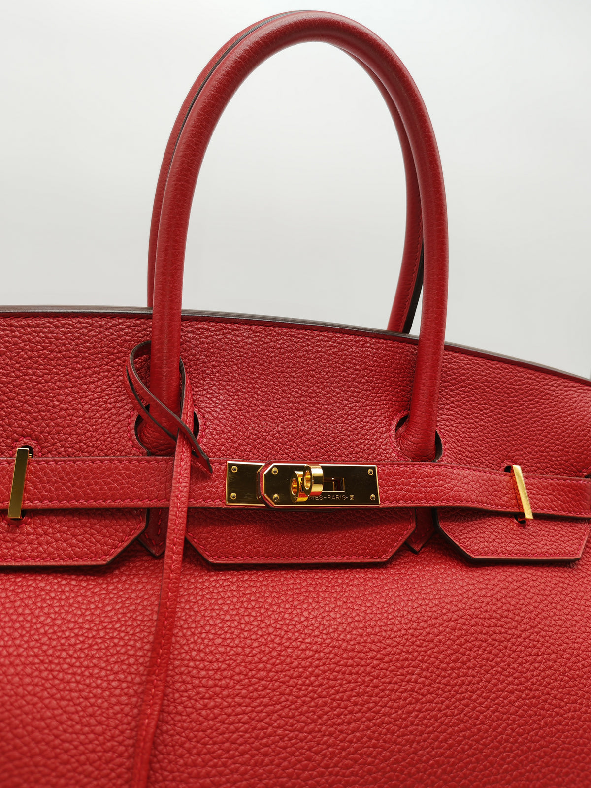 Hermes Birkin 35 Retourne in Rouge Togo Leather in Gold Hardware Stamp A (2017) | Purse Maison Luxury Bags Shop