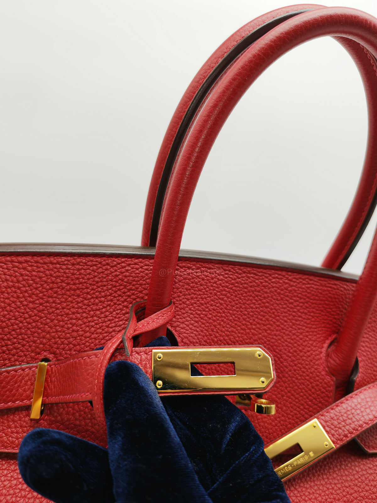 Hermes Birkin 35 Retourne in Rouge Togo Leather in Gold Hardware Stamp A (2017) | Purse Maison Luxury Bags Shop