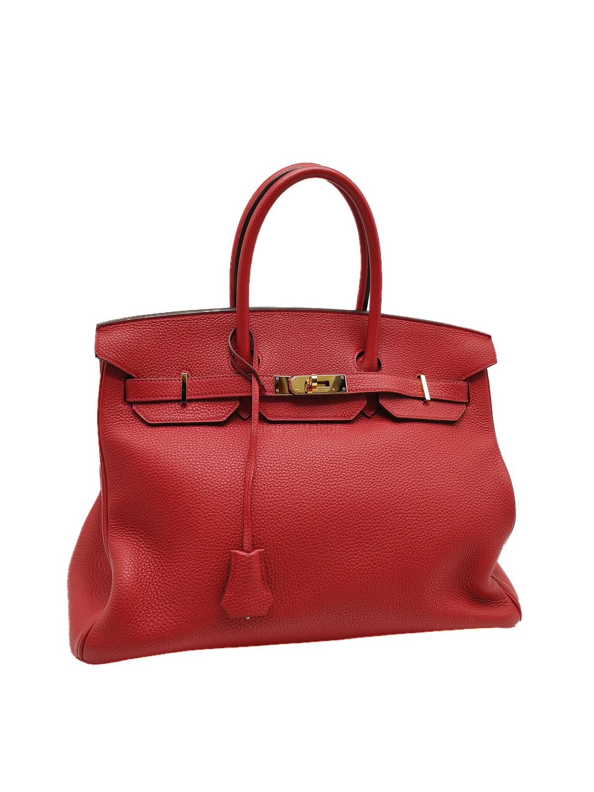 Hermes Birkin 35 Retourne in Rouge Togo Leather in Gold Hardware Stamp A (2017) | Purse Maison Luxury Bags Shop