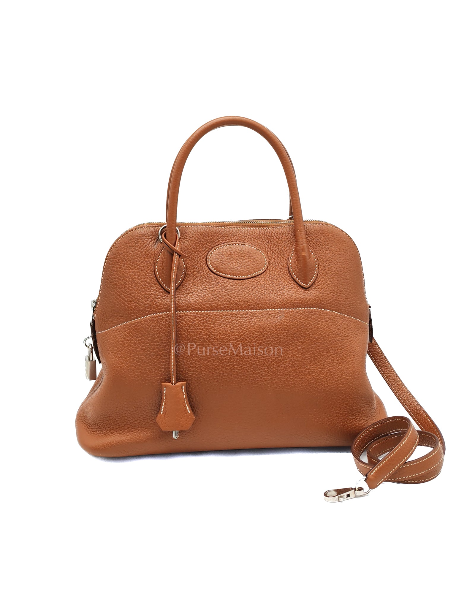 Bolide 31 Gold Taurillon Clemence Leather in Palladium Hardware Stamp C(2018) | Purse Maison Luxury Bags Shop