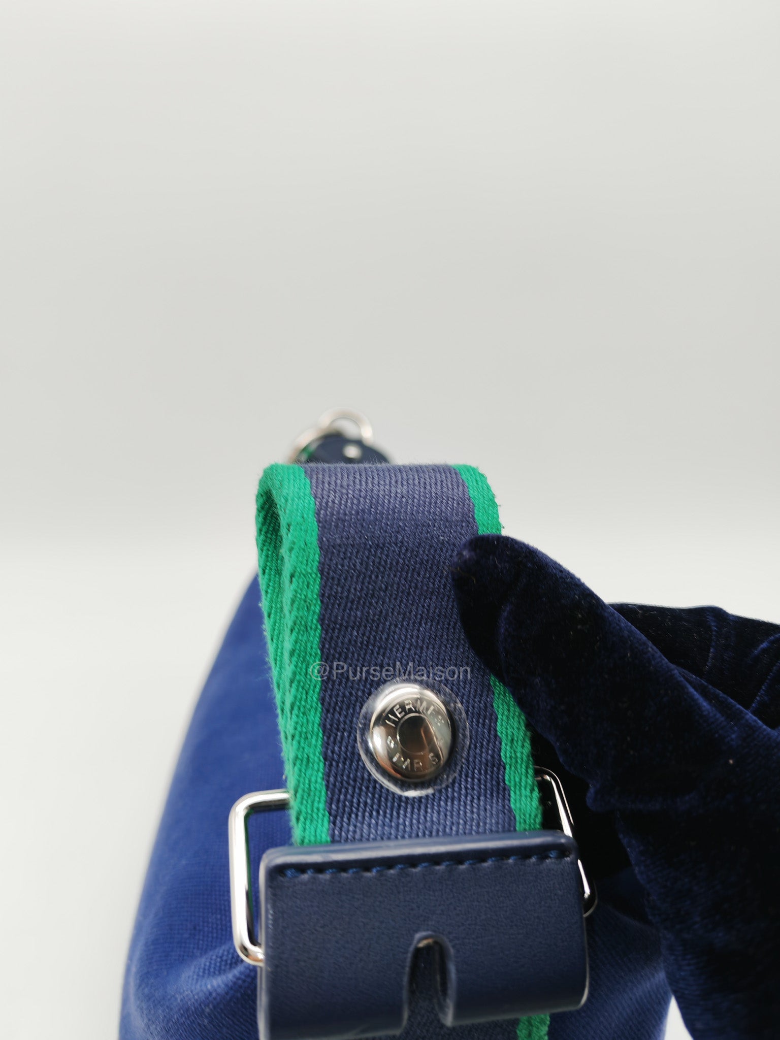 Hermes Bride-A-Brac Toiletry Vanity Case in Blue/Green Cotton Canvas and Palladium Hardware | Purse Maison Luxury Bags Shop