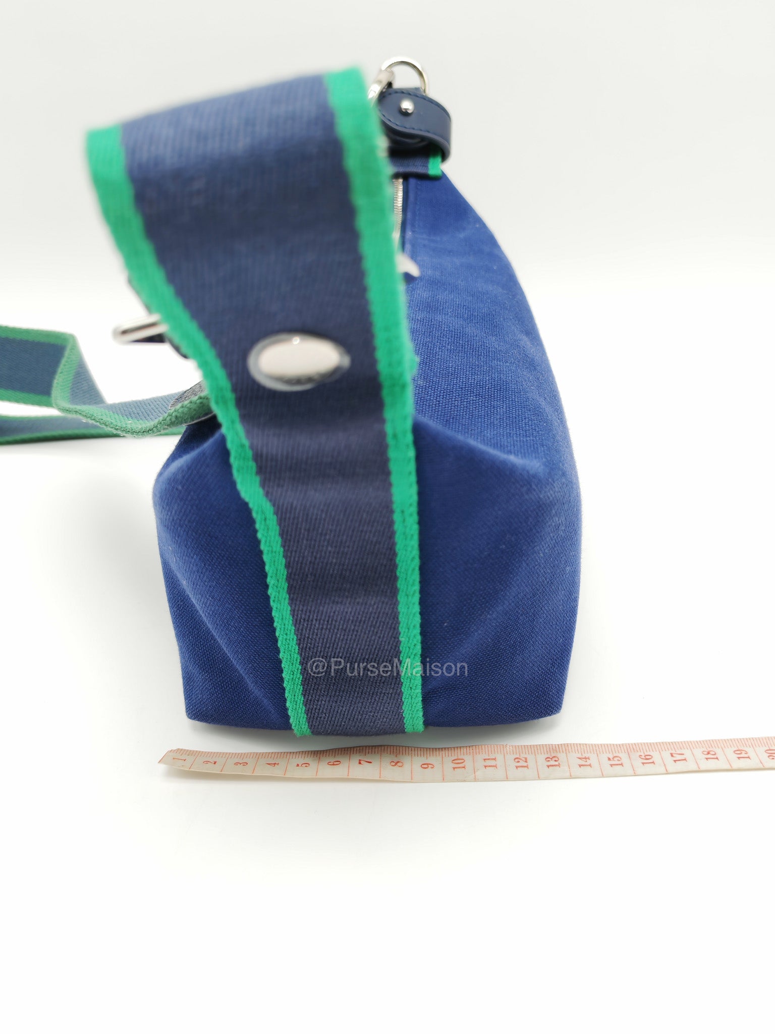 Hermes Bride-A-Brac Toiletry Vanity Case in Blue/Green Cotton Canvas and Palladium Hardware | Purse Maison Luxury Bags Shop