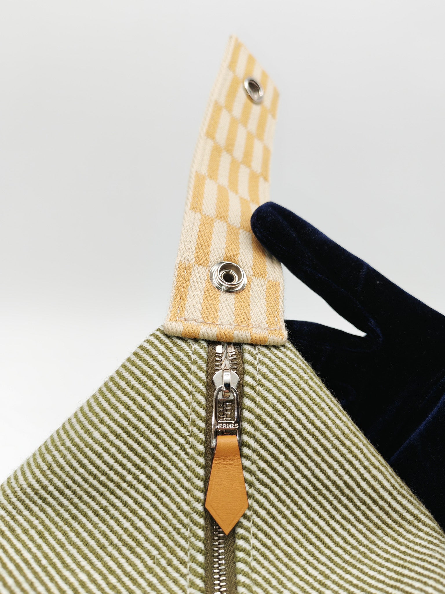 Hermes Bride-A-Brac Travel Case in Green H Natte Wool Canvas | Purse Maison Luxury Bags Shop