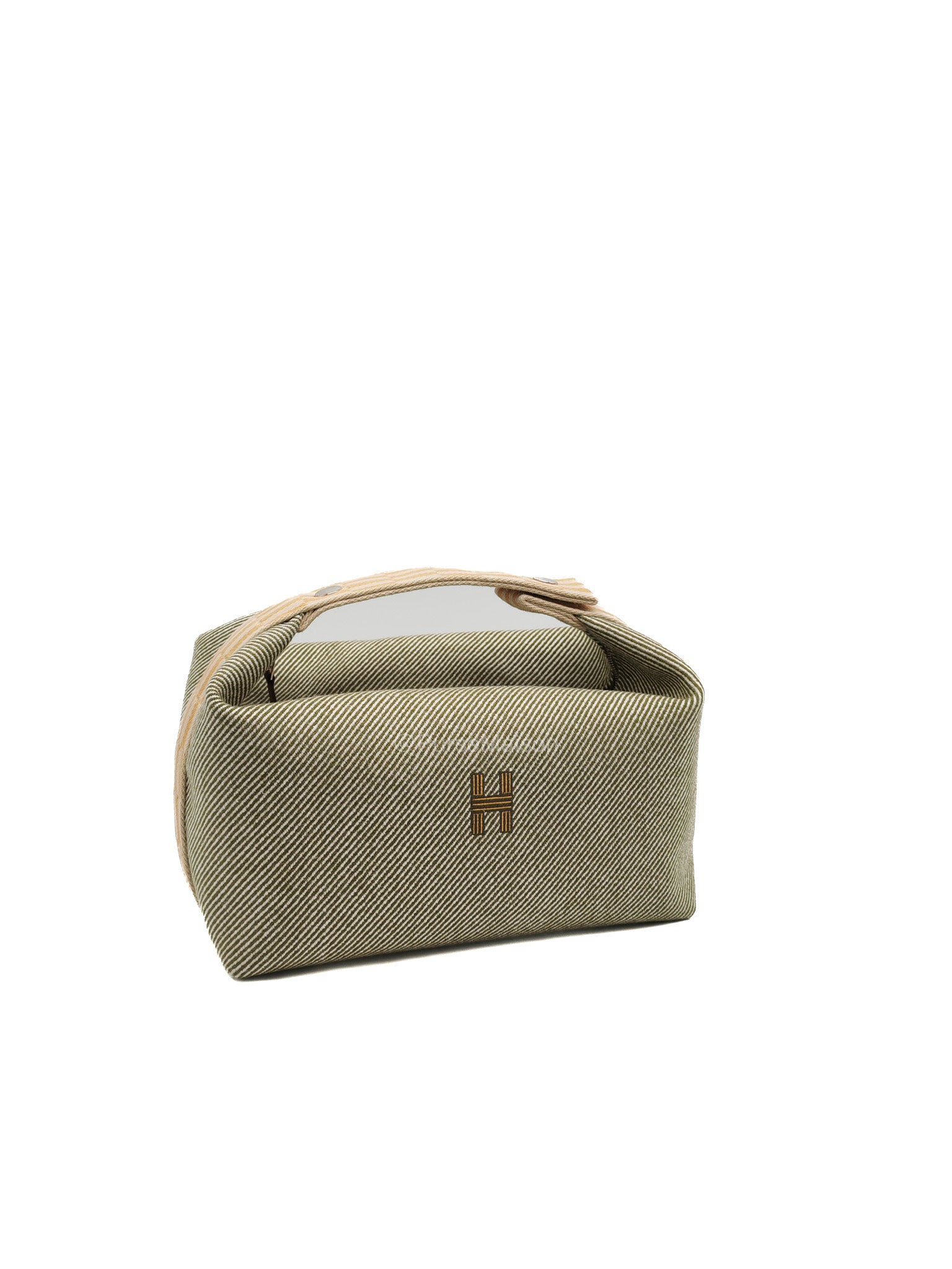 Hermes Bride-A-Brac Travel Case in Green H Natte Wool Canvas | Purse Maison Luxury Bags Shop