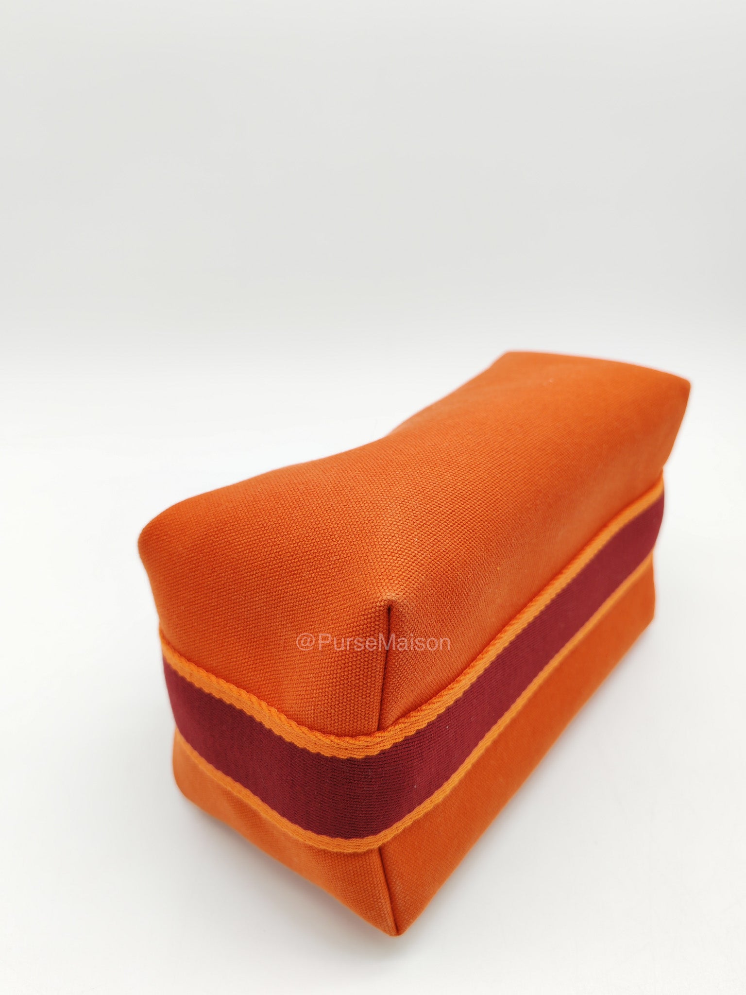 Hermes Bride-a-Brac Vanity Case in Orange Toile Canvas and Palladium Hardware | Purse Maison Luxury Bags Shop