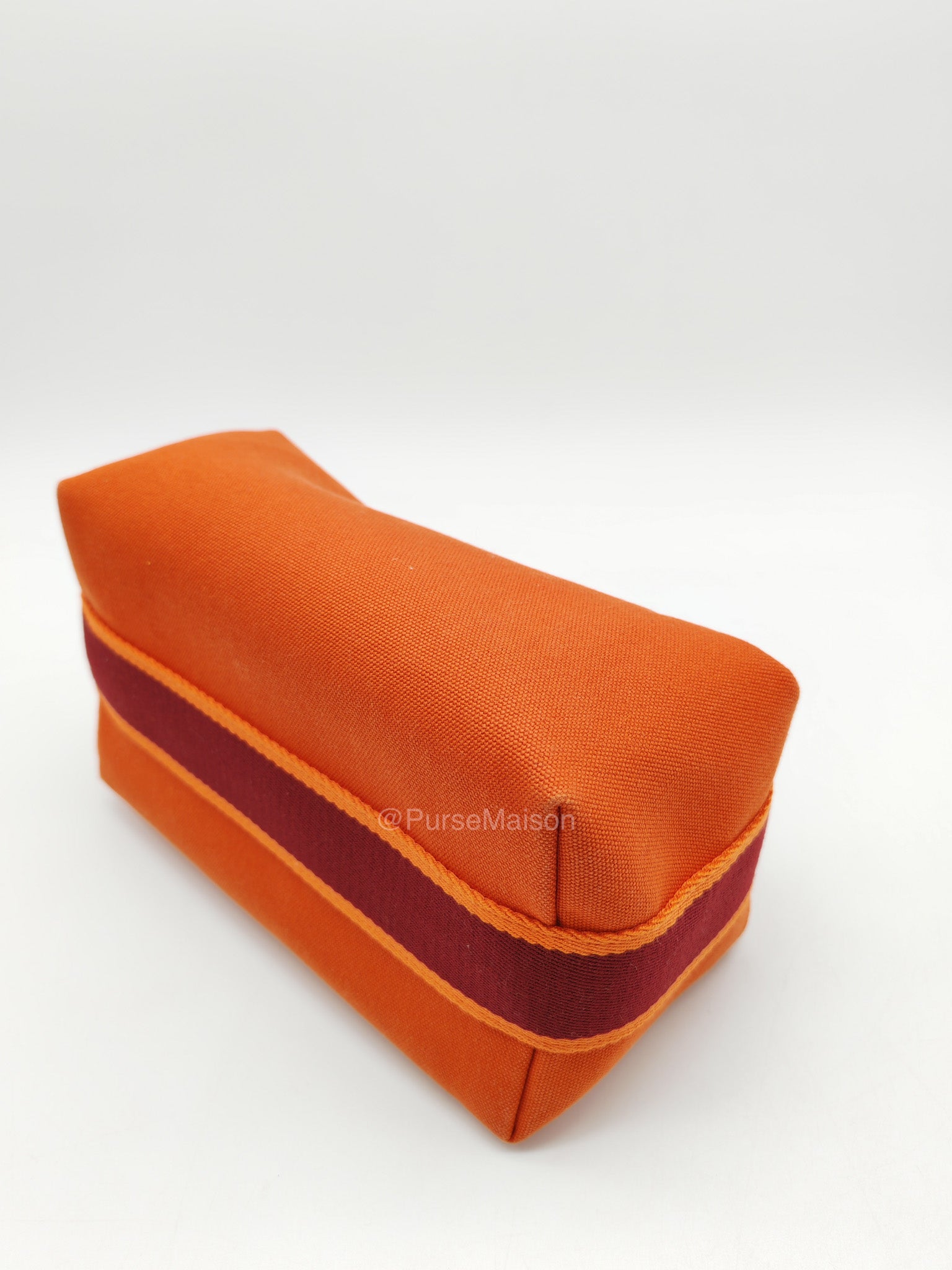 Hermes Bride-a-Brac Vanity Case in Orange Toile Canvas and Palladium Hardware | Purse Maison Luxury Bags Shop
