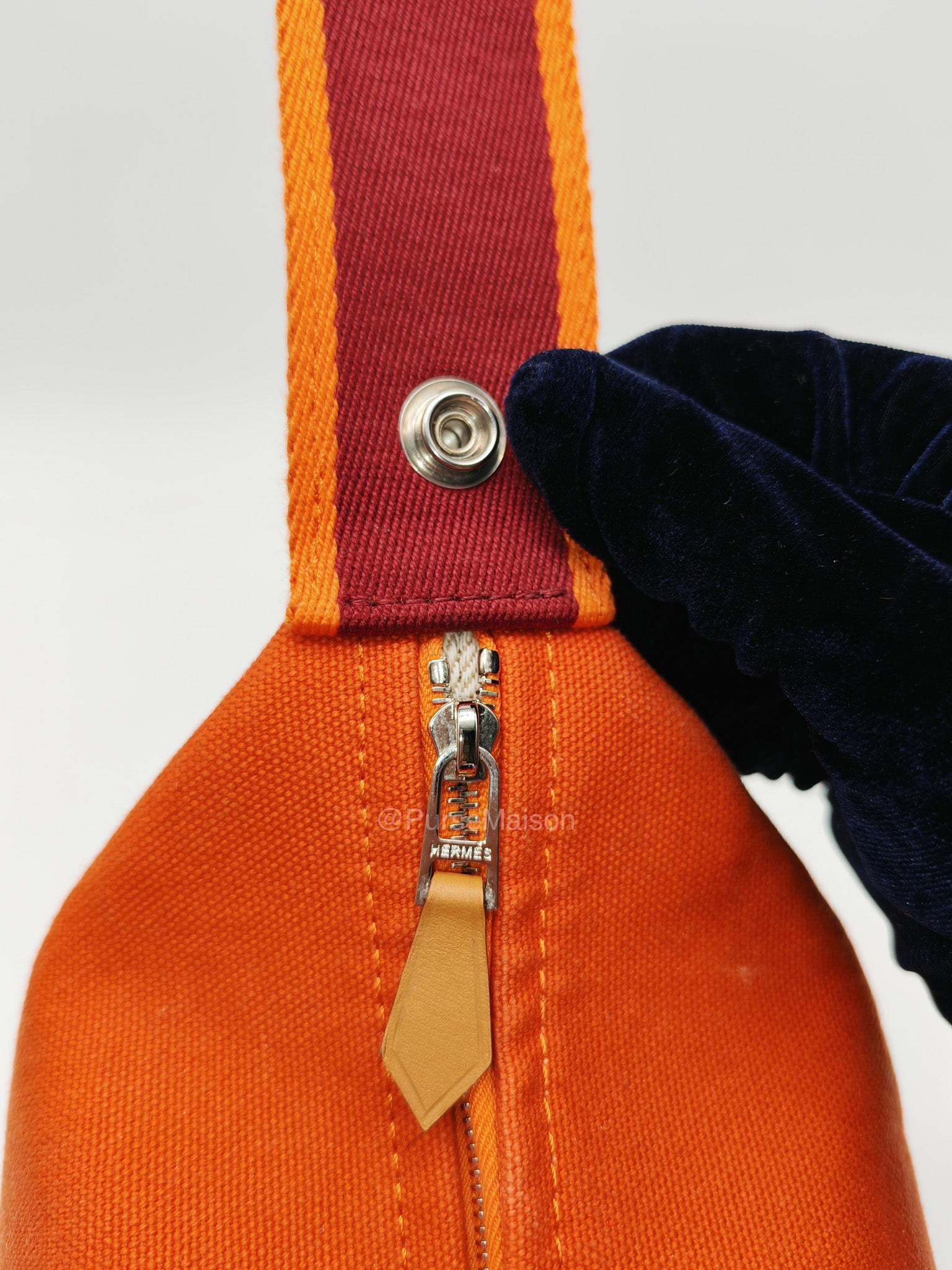 Hermes Bride-a-Brac Vanity Case in Orange Toile Canvas and Palladium Hardware | Purse Maison Luxury Bags Shop