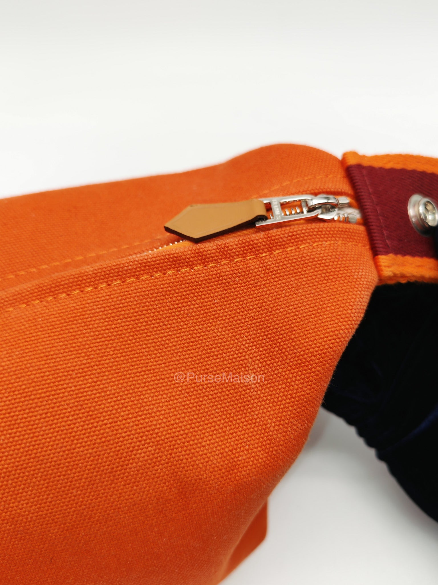 Hermes Bride-a-Brac Vanity Case in Orange Toile Canvas and Palladium Hardware | Purse Maison Luxury Bags Shop