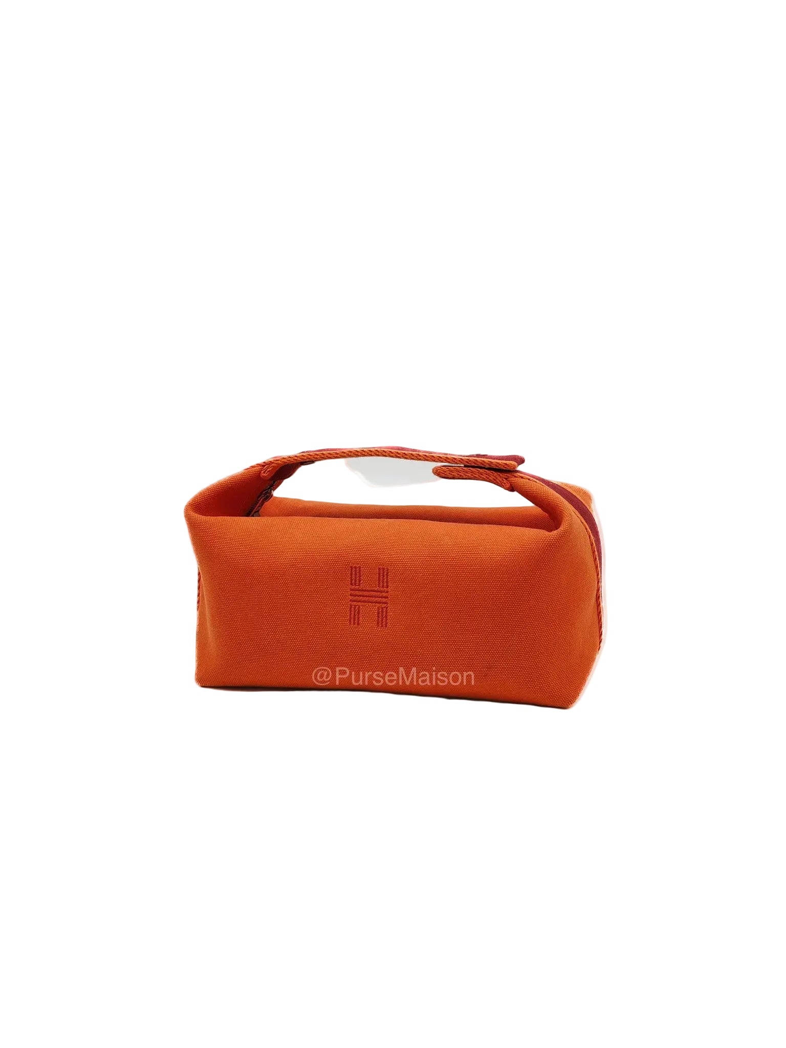 Hermes Bride-a-Brac Vanity Case in Orange Toile Canvas and Palladium Hardware | Purse Maison Luxury Bags Shop