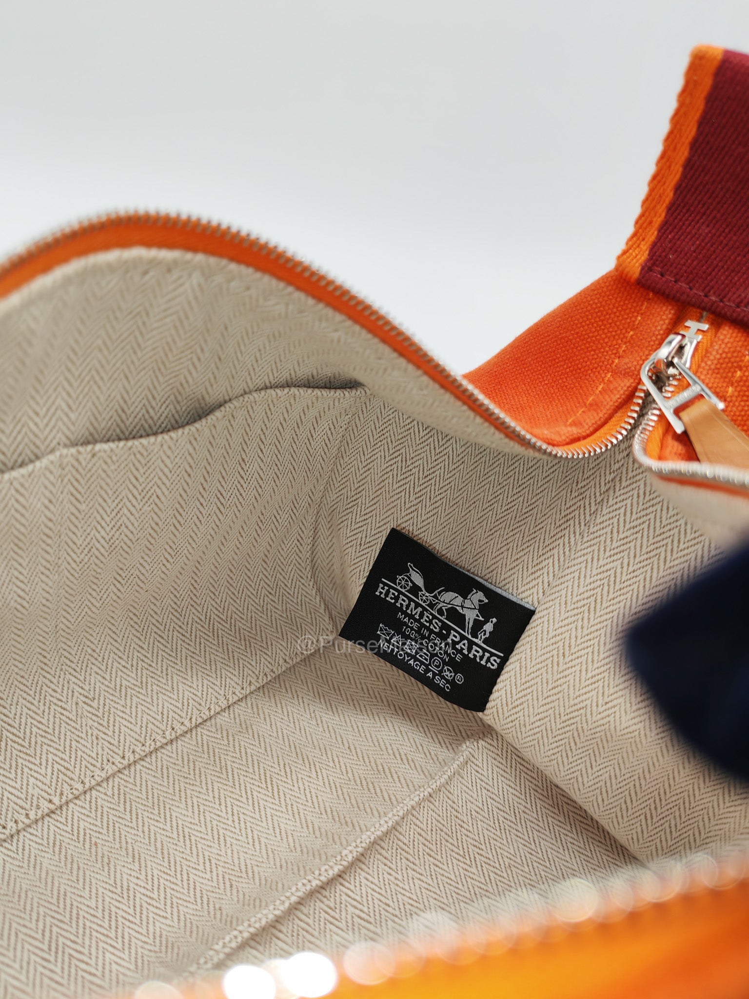 Hermes Bride-a-Brac Vanity Case in Orange Toile Canvas and Palladium Hardware | Purse Maison Luxury Bags Shop