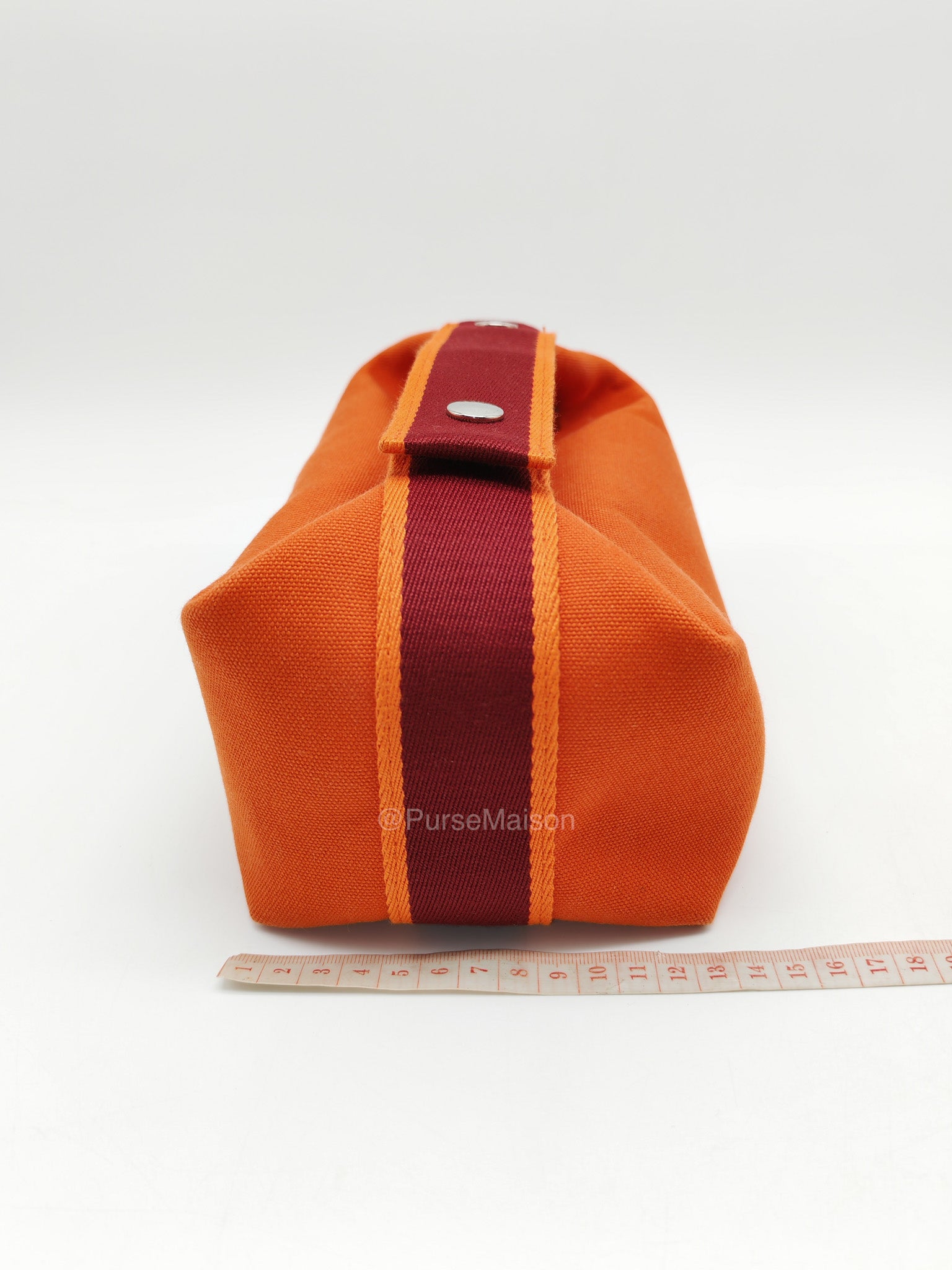 Hermes Bride-a-Brac Vanity Case in Orange Toile Canvas and Palladium Hardware | Purse Maison Luxury Bags Shop