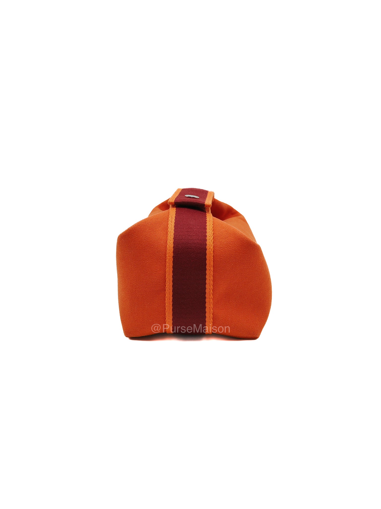 Hermes Bride-a-Brac Vanity Case in Orange Toile Canvas and Palladium Hardware | Purse Maison Luxury Bags Shop