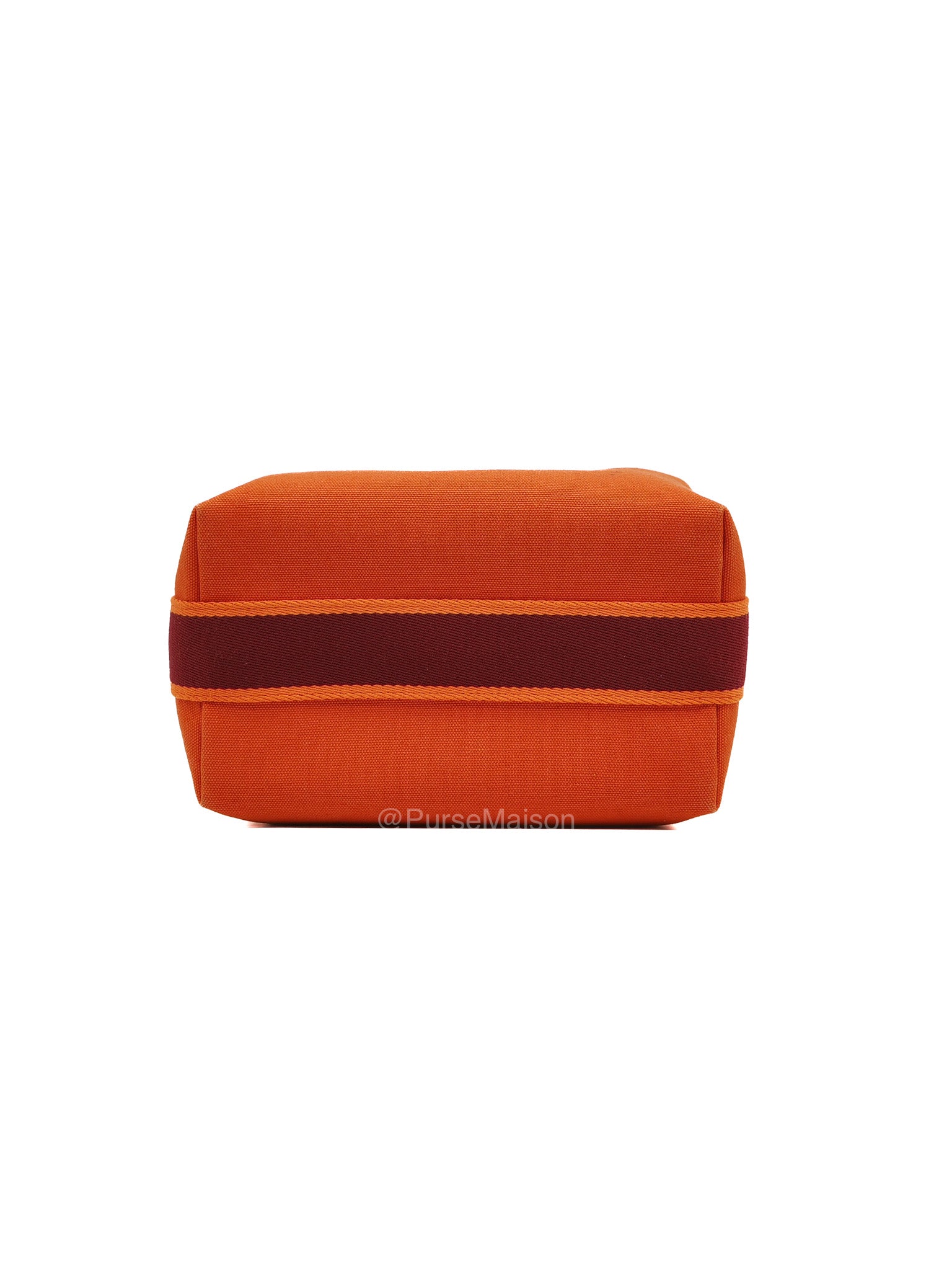 Hermes Bride-a-Brac Vanity Case in Orange Toile Canvas and Palladium Hardware | Purse Maison Luxury Bags Shop