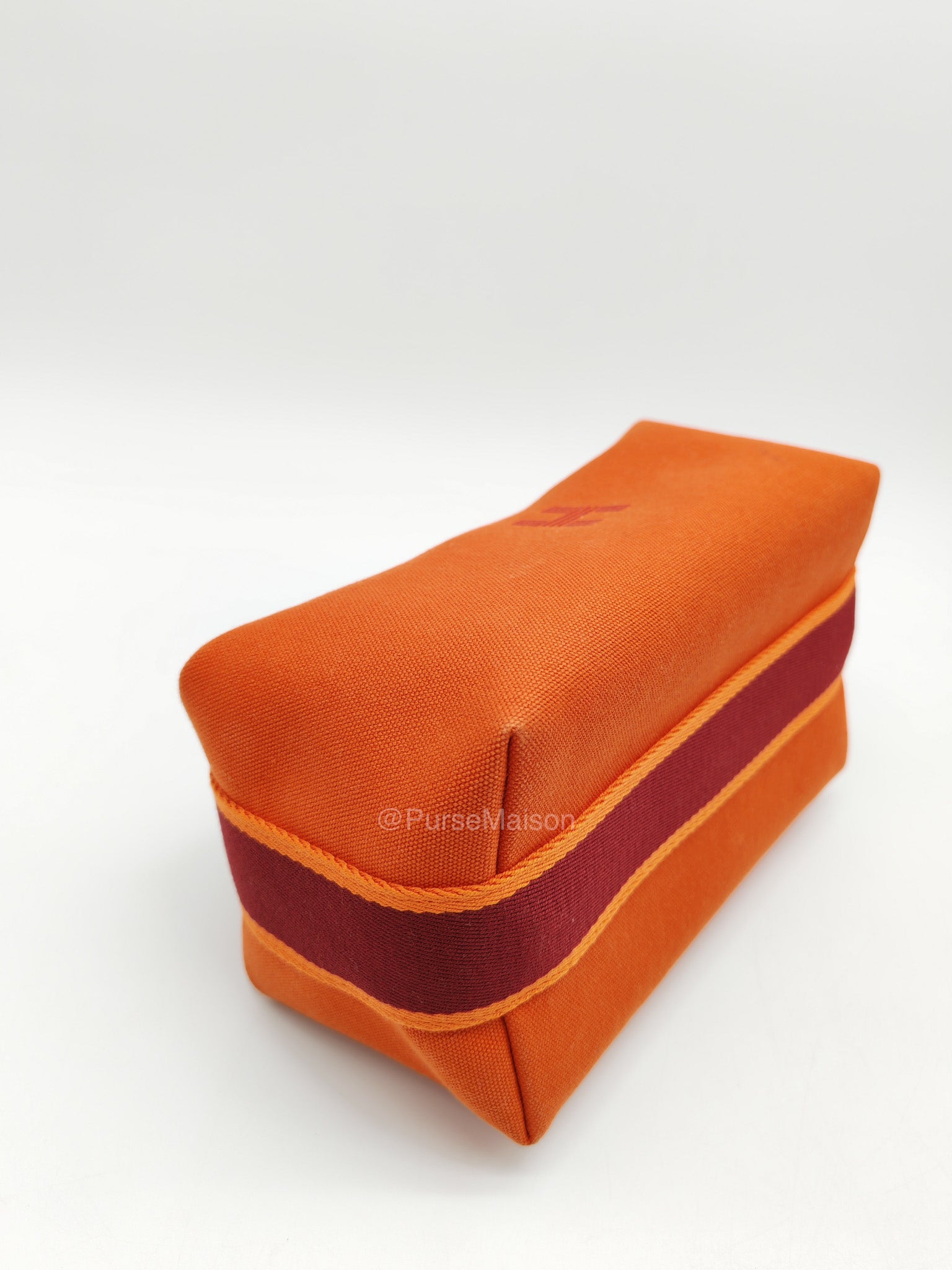 Hermes Bride-a-Brac Vanity Case in Orange Toile Canvas and Palladium Hardware | Purse Maison Luxury Bags Shop