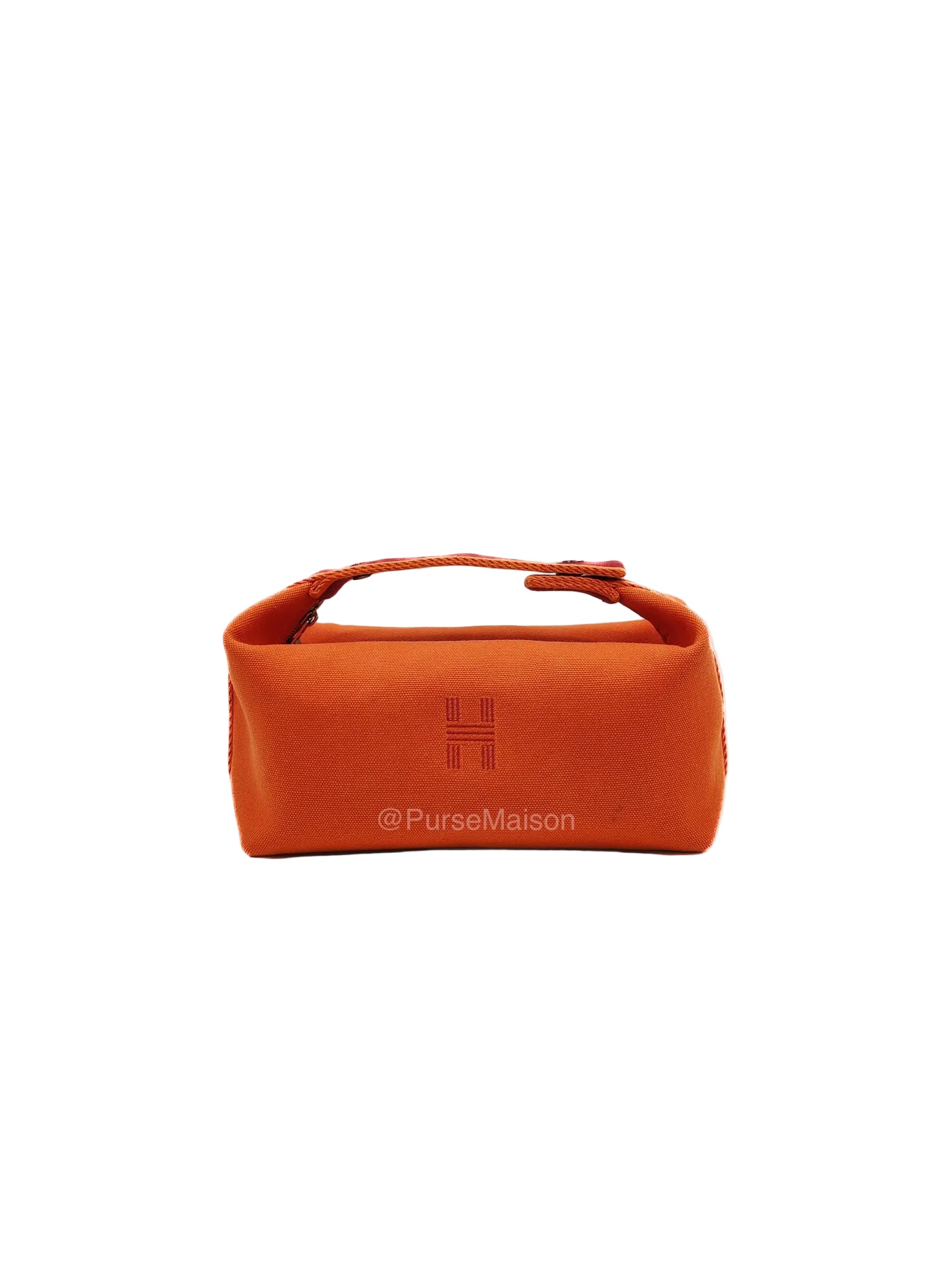 Hermes Bride-a-Brac Vanity Case in Orange Toile Canvas and Palladium Hardware | Purse Maison Luxury Bags Shop