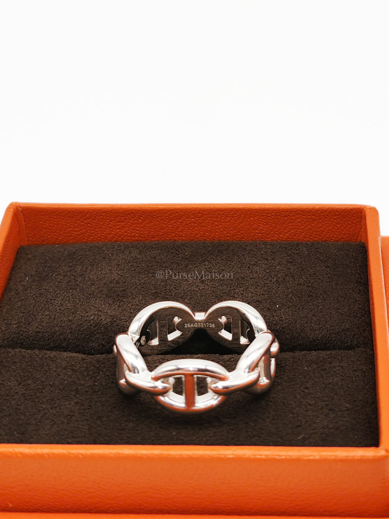 Chaine d'Ancre Enchainee Sterling Silver Ring Size 53 (17.5 mm) | Purse Maison Luxury Bags Shop