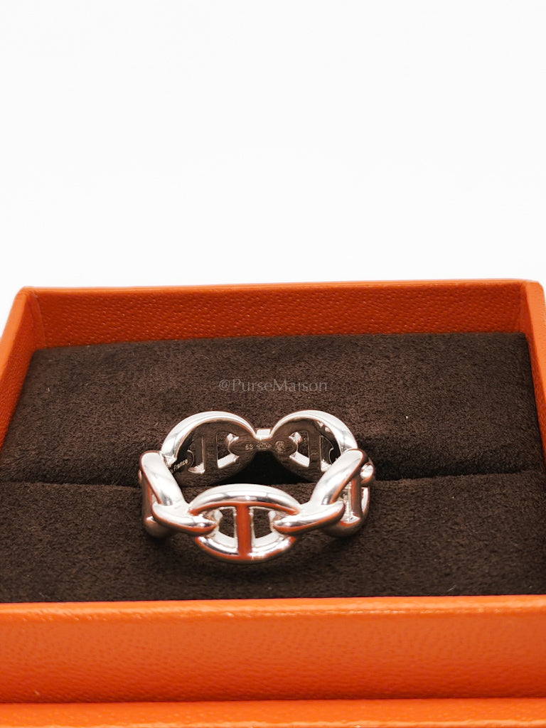 Chaine d'Ancre Enchainee Sterling Silver Ring Size 53 (17.5 mm) | Purse Maison Luxury Bags Shop