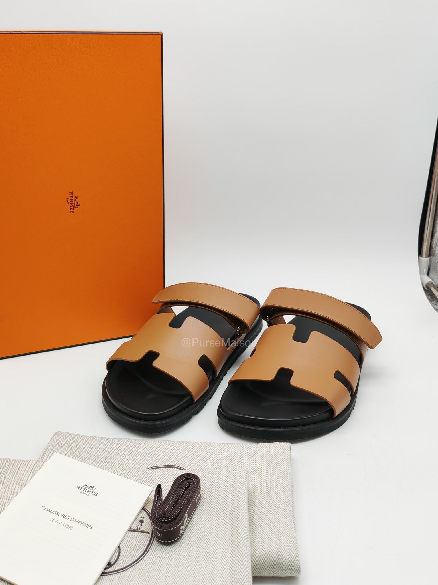 Hermes Chypre Sandal in Naturel Calfskin Leather Size 44 EU (29 cm) | Purse Maison Luxury Bags Shop