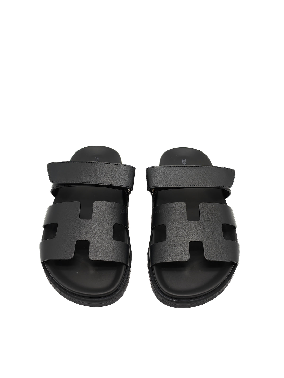 Hermes Chypre Sandals in Black/Noir Calfskin Leather Size 37 EU (24 cm) | Purse Maison Luxury Bags Shop