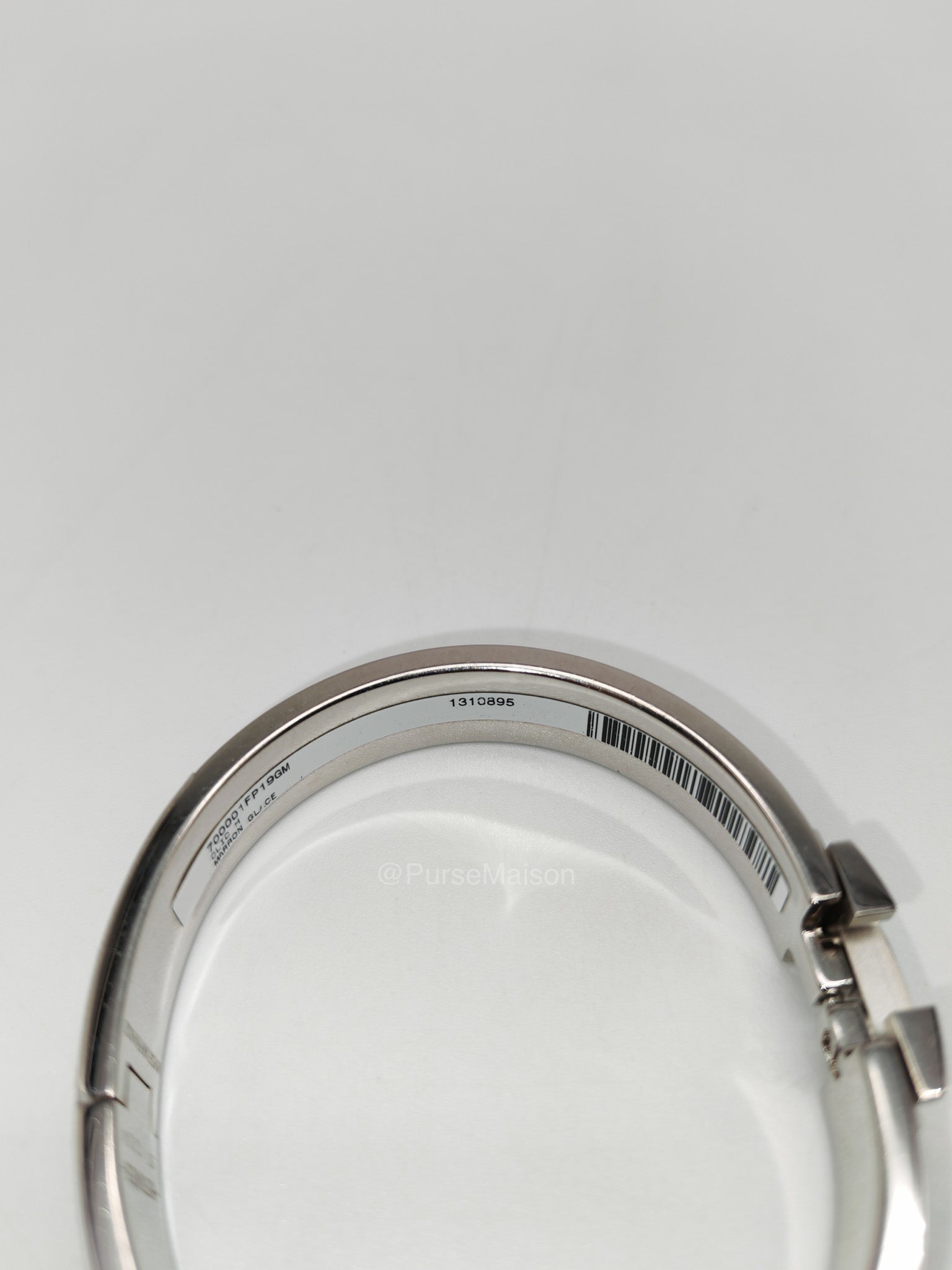 Hermes Clic H Bracelet GM in Marron Glacé Enamel Palladium Hardware | Purse Maison Luxury Bags Shop