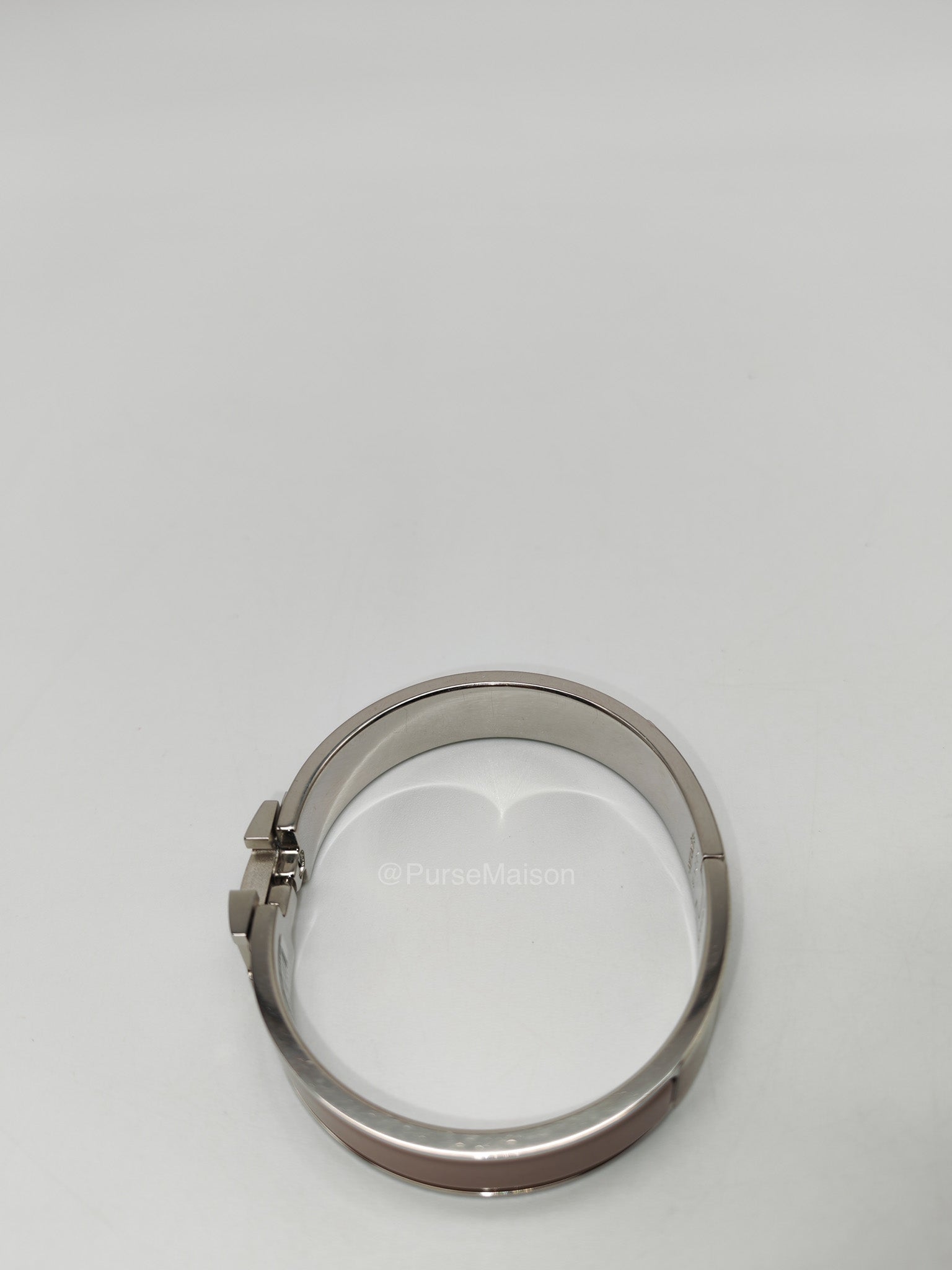Hermes Clic H Bracelet GM in Marron Glacé Enamel Palladium Hardware | Purse Maison Luxury Bags Shop