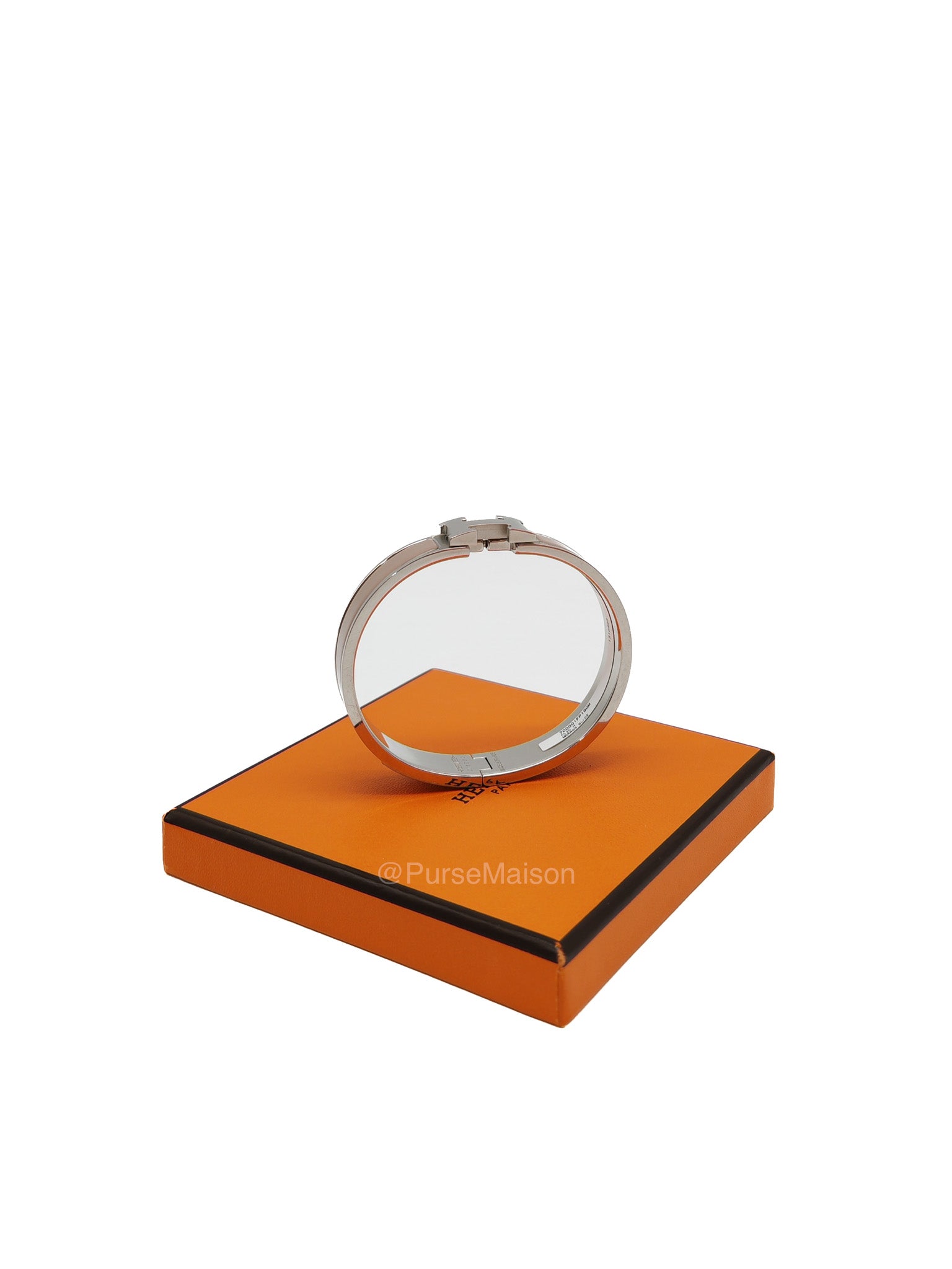 Hermes Clic H Bracelet GM in Marron Glacé Enamel Palladium Hardware | Purse Maison Luxury Bags Shop