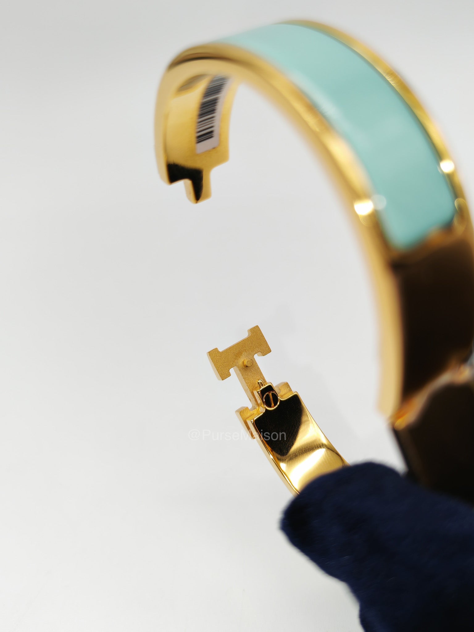 Hermes Clic H Bracelet PM in Vert Aqua Enamel Gold Hardware | Purse Maison Luxury Bags Shop