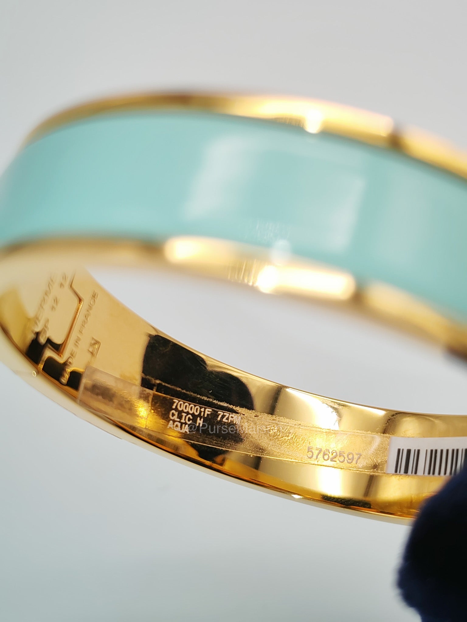 Hermes Clic H Bracelet PM in Vert Aqua Enamel Gold Hardware | Purse Maison Luxury Bags Shop