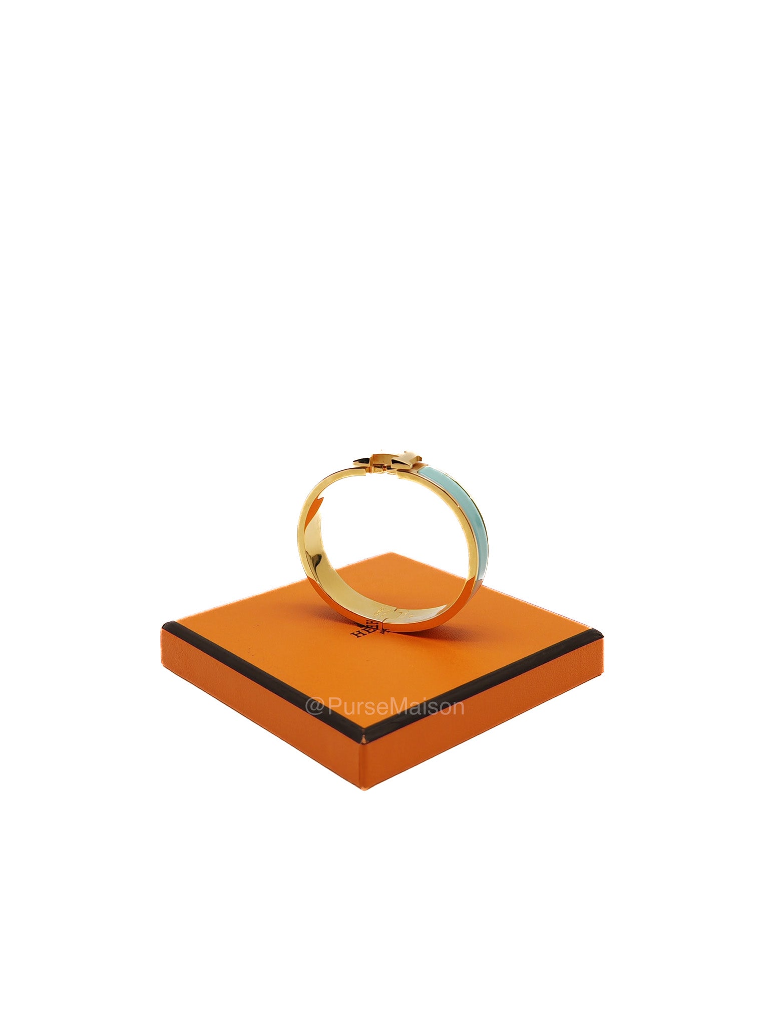 Hermes Clic H Bracelet PM in Vert Aqua Enamel Gold Hardware | Purse Maison Luxury Bags Shop