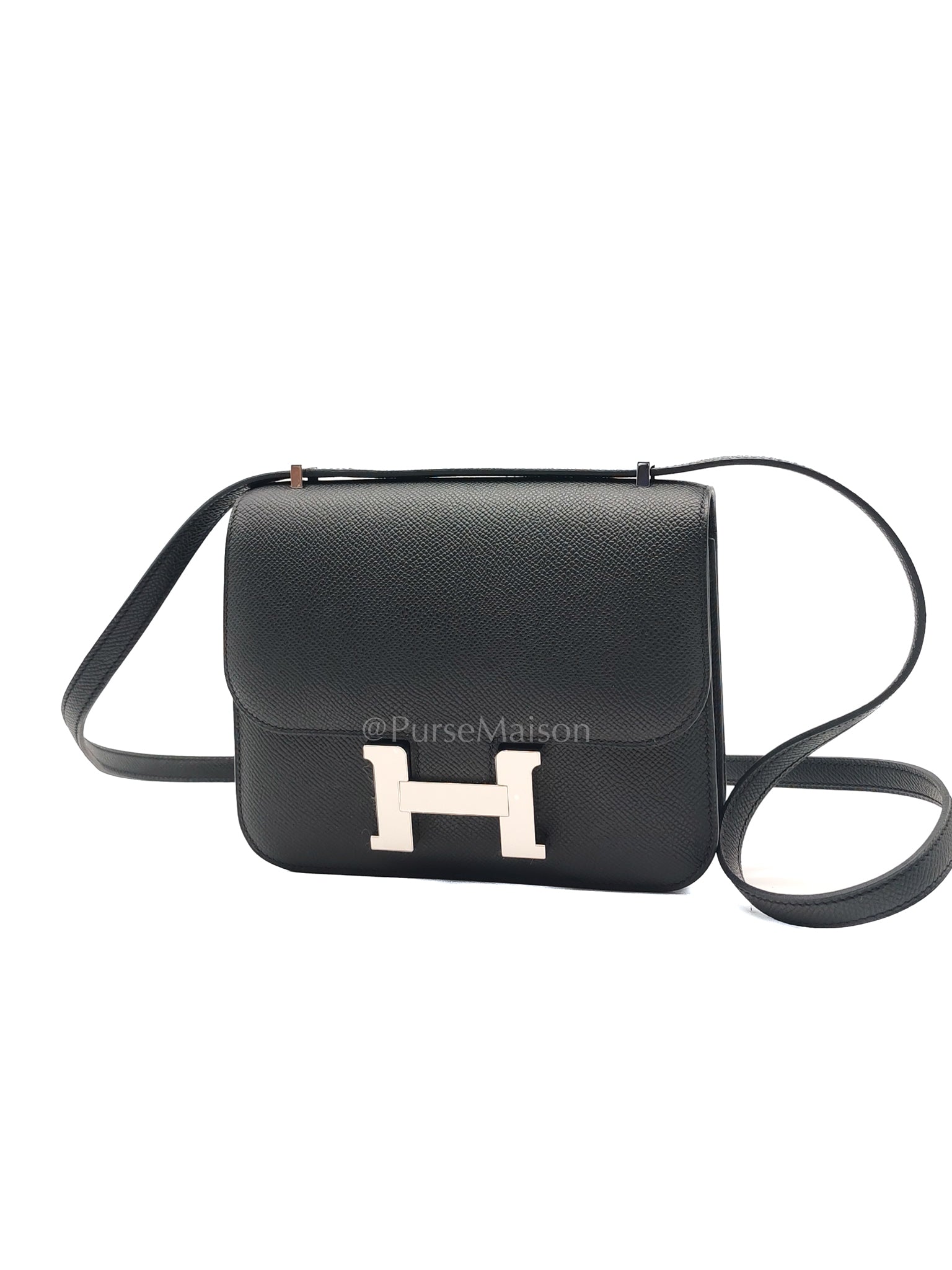 Hermes Constance 18 Black Epsom Leather in Palladium Hardware Stamp K