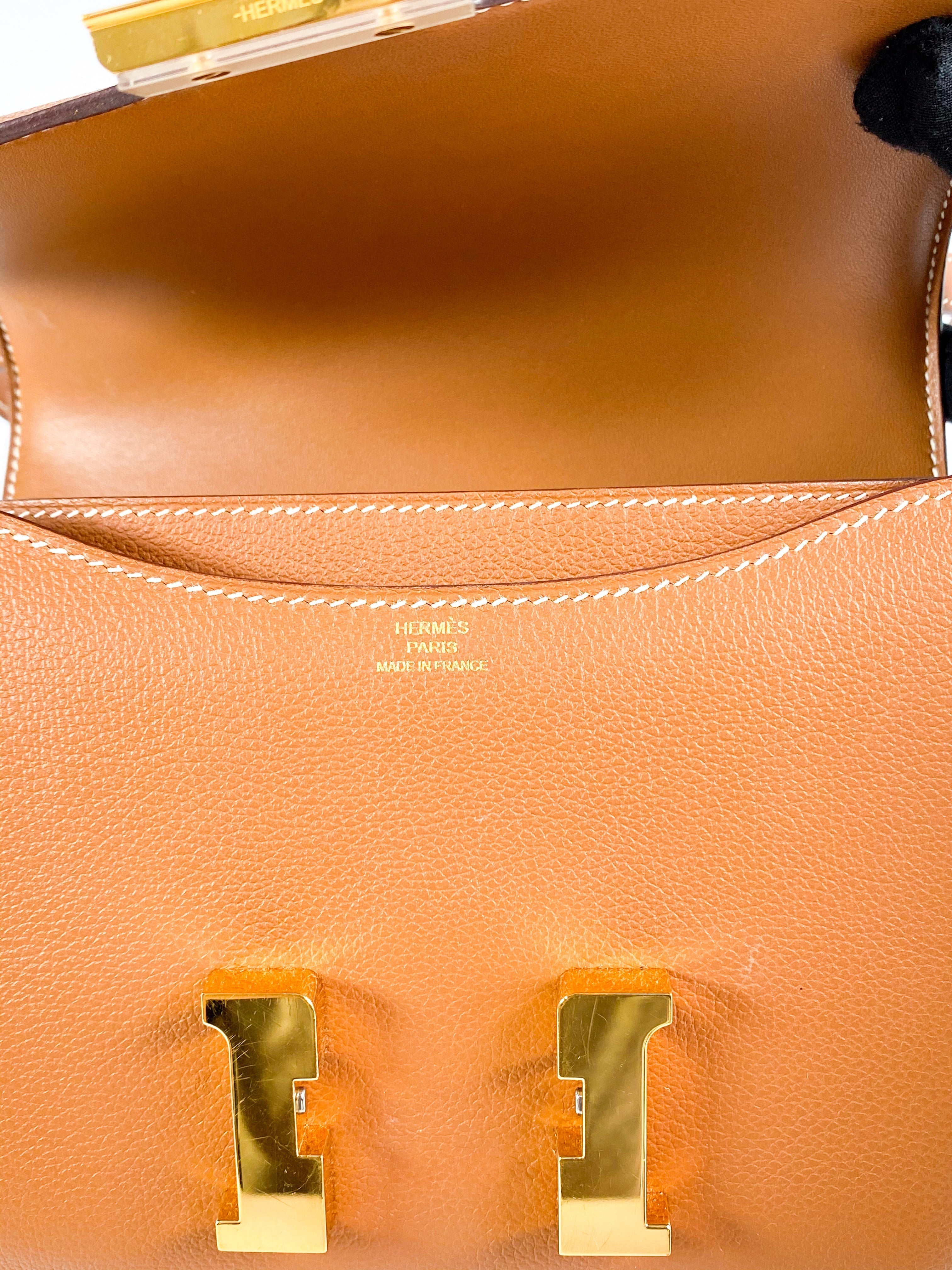 Hermes Constance 18 Gold Evercolor Leather and Gold Hardware Stamp D (2019)
