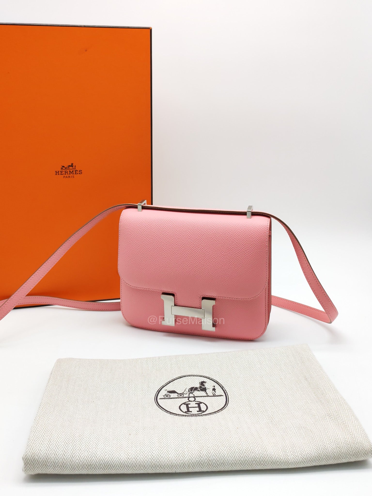 Hermes Constance 18 in Pink Epsom Leather Palladium Hardware Stamp K(2025) | Purse Maison Luxury Bags Shop