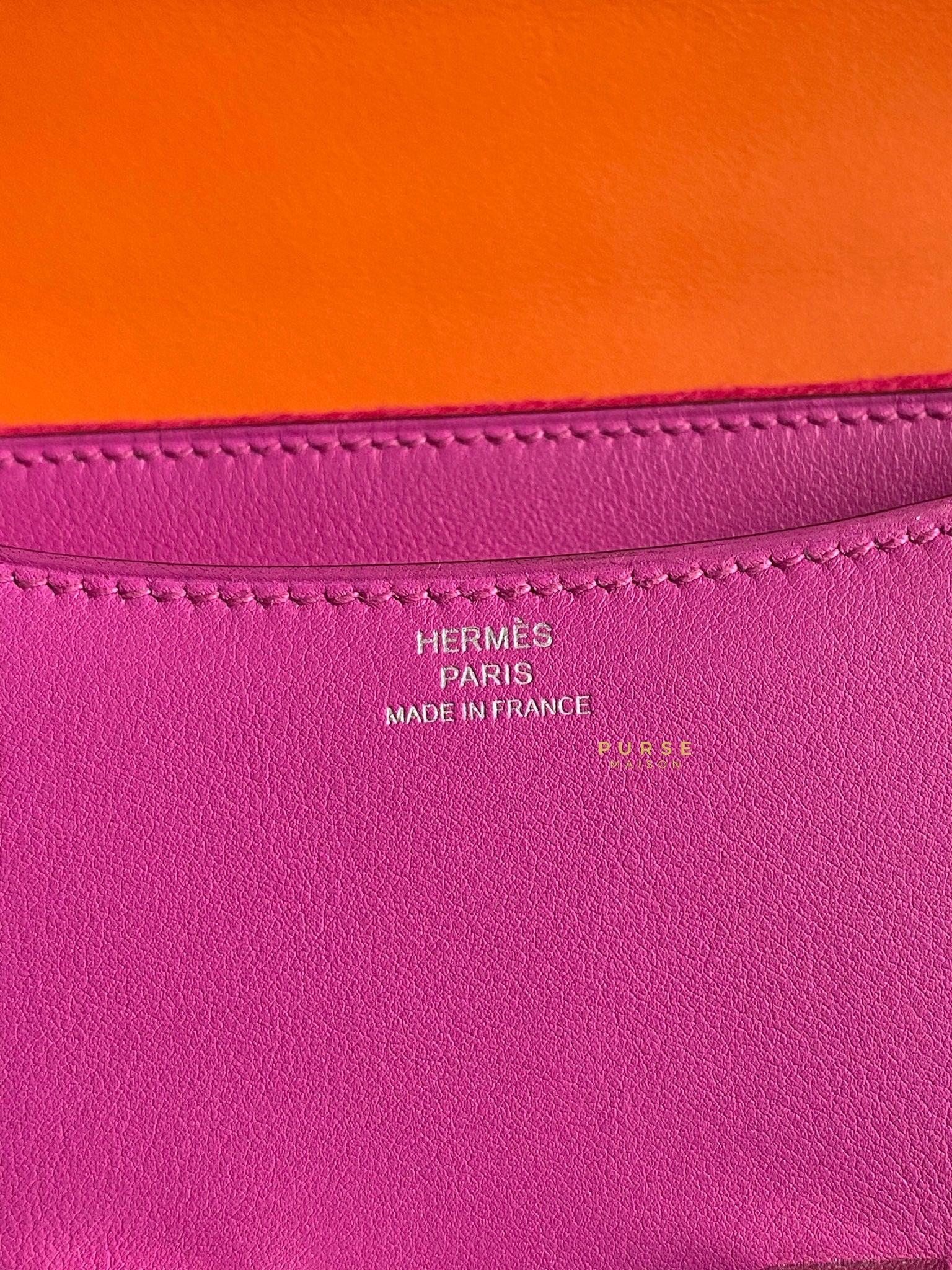 Hermes Constance 18 Magnolia Orange Verso Swift & Palladium Hardware Stamp Y