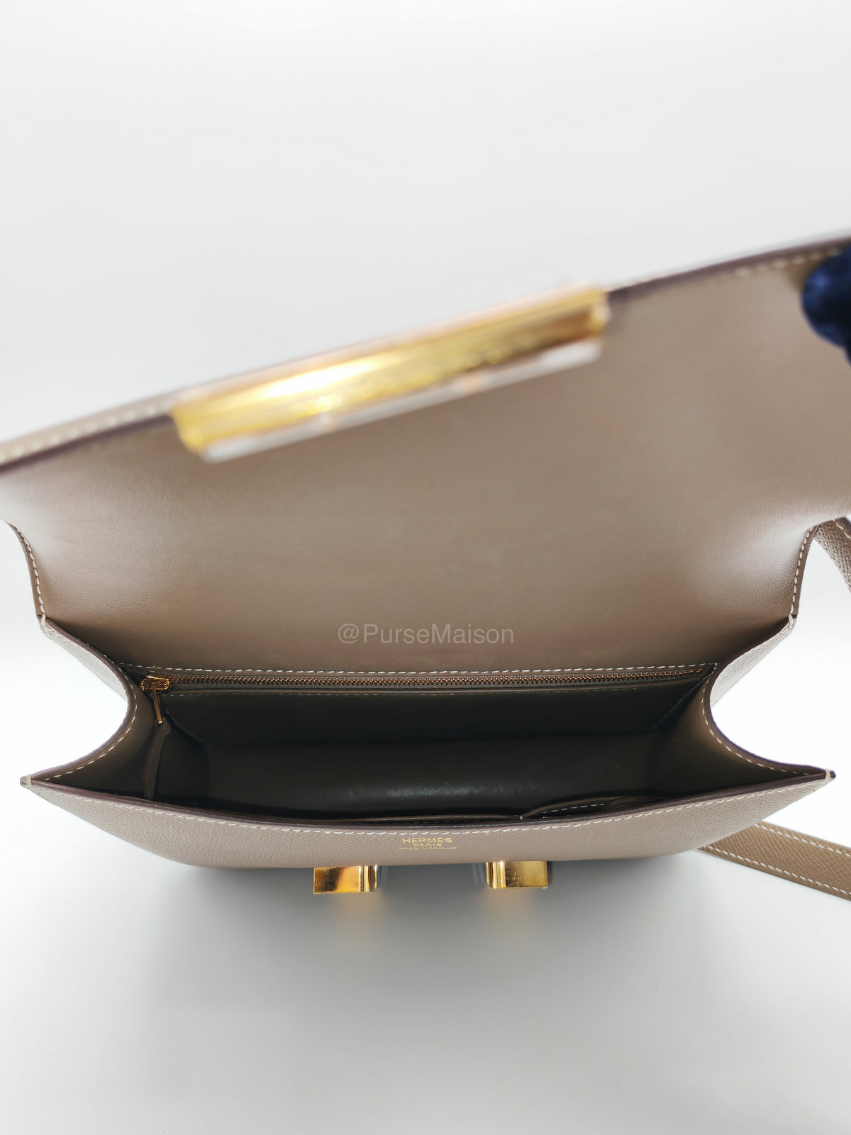 Hermes Constance 24 in Etoupe Epsom Leather and Gold Hardware Stamp U (2022) | Purse Maison Luxury Bags Shop
