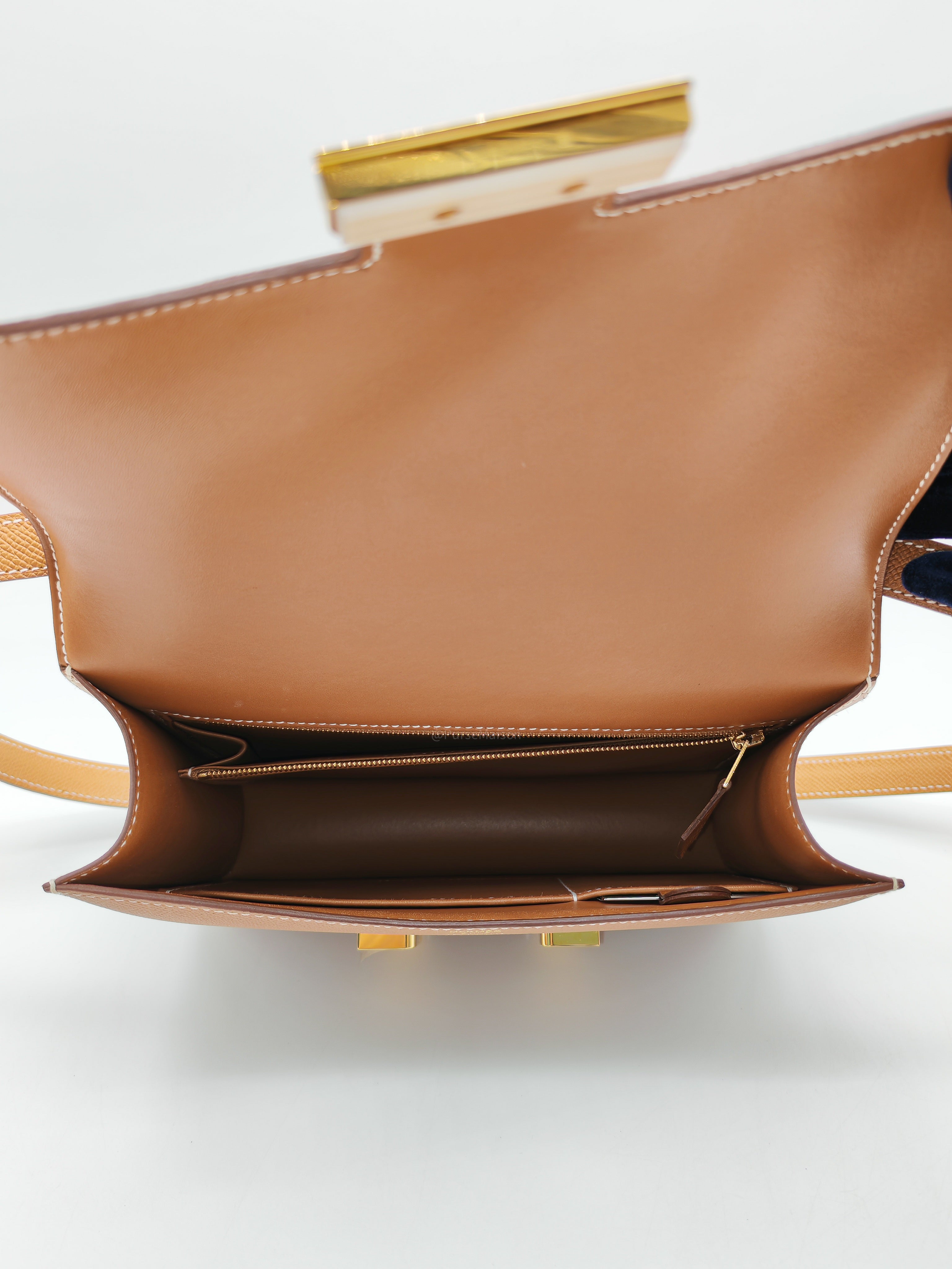 Hermes Constance 24 in Gold Epsom Leather and Gold Hardware Stamp U (2022) | Purse Maison Luxury Bags Shop