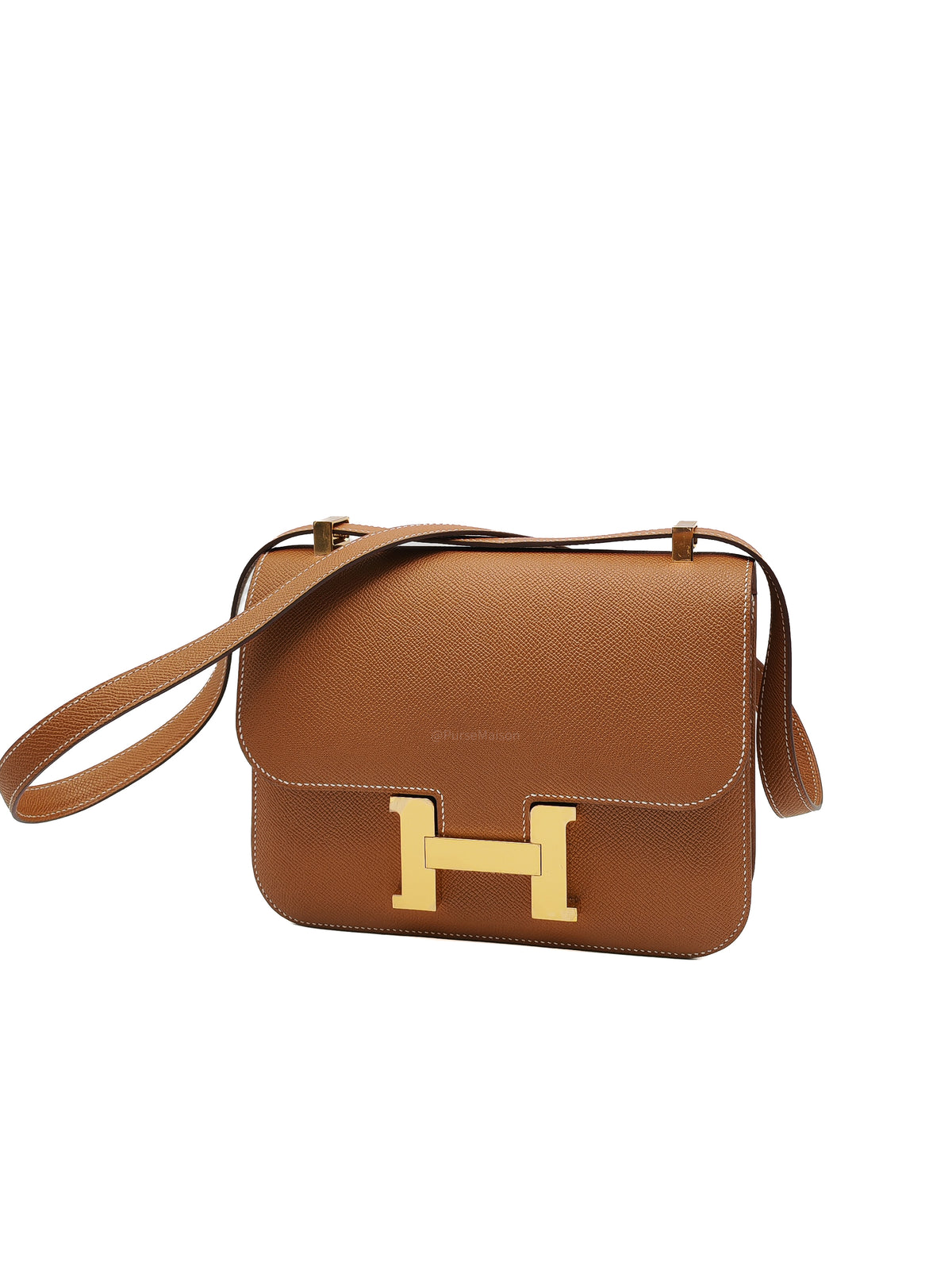 Hermes Constance 24 in Gold Epsom Leather and Gold Hardware Stamp U (2022) | Purse Maison Luxury Bags Shop