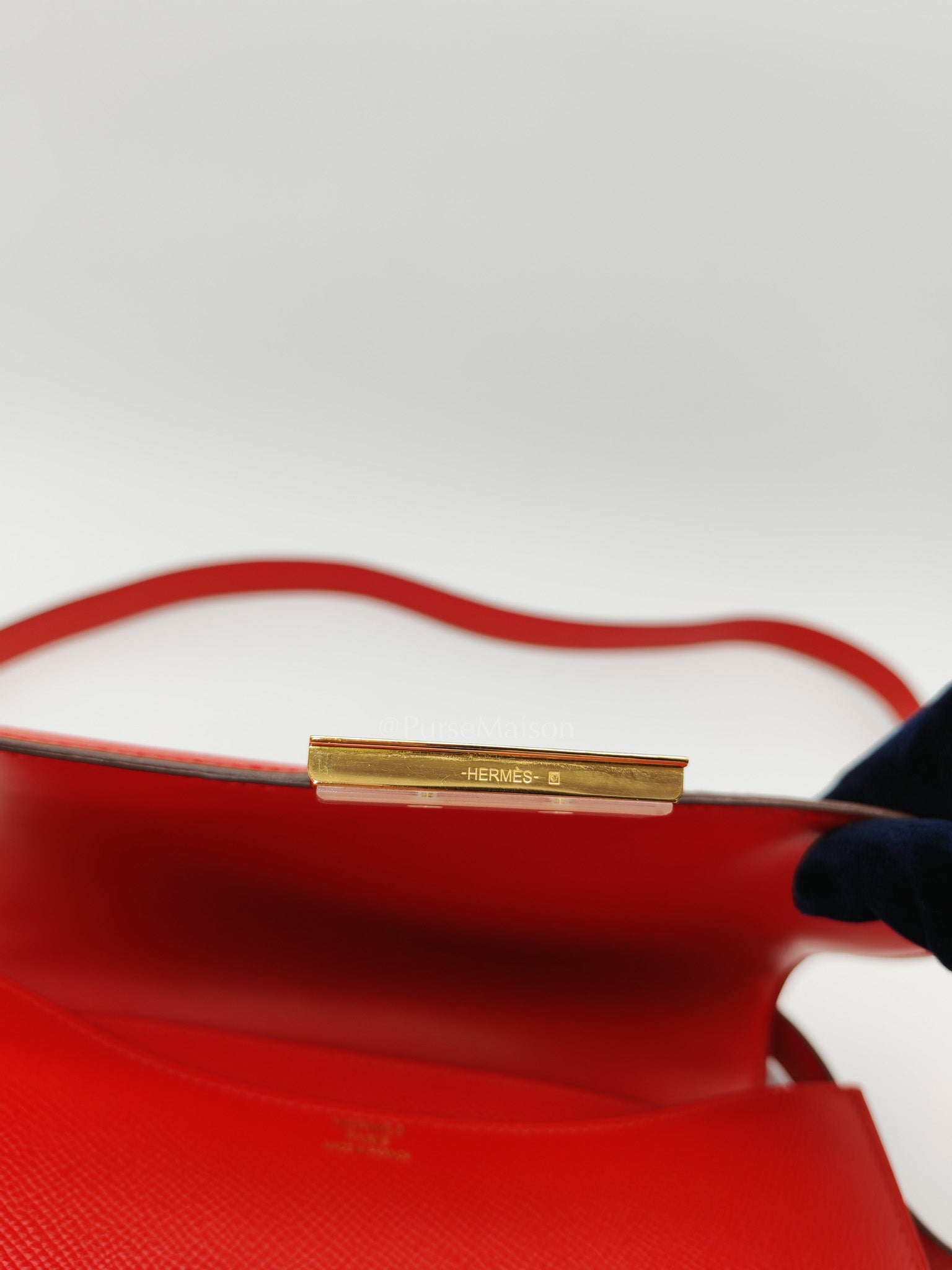 Constance 24 in Red Epsom Leather and Gold Hardware Stamp D(2019) | Purse Maison Luxury Bags Shop