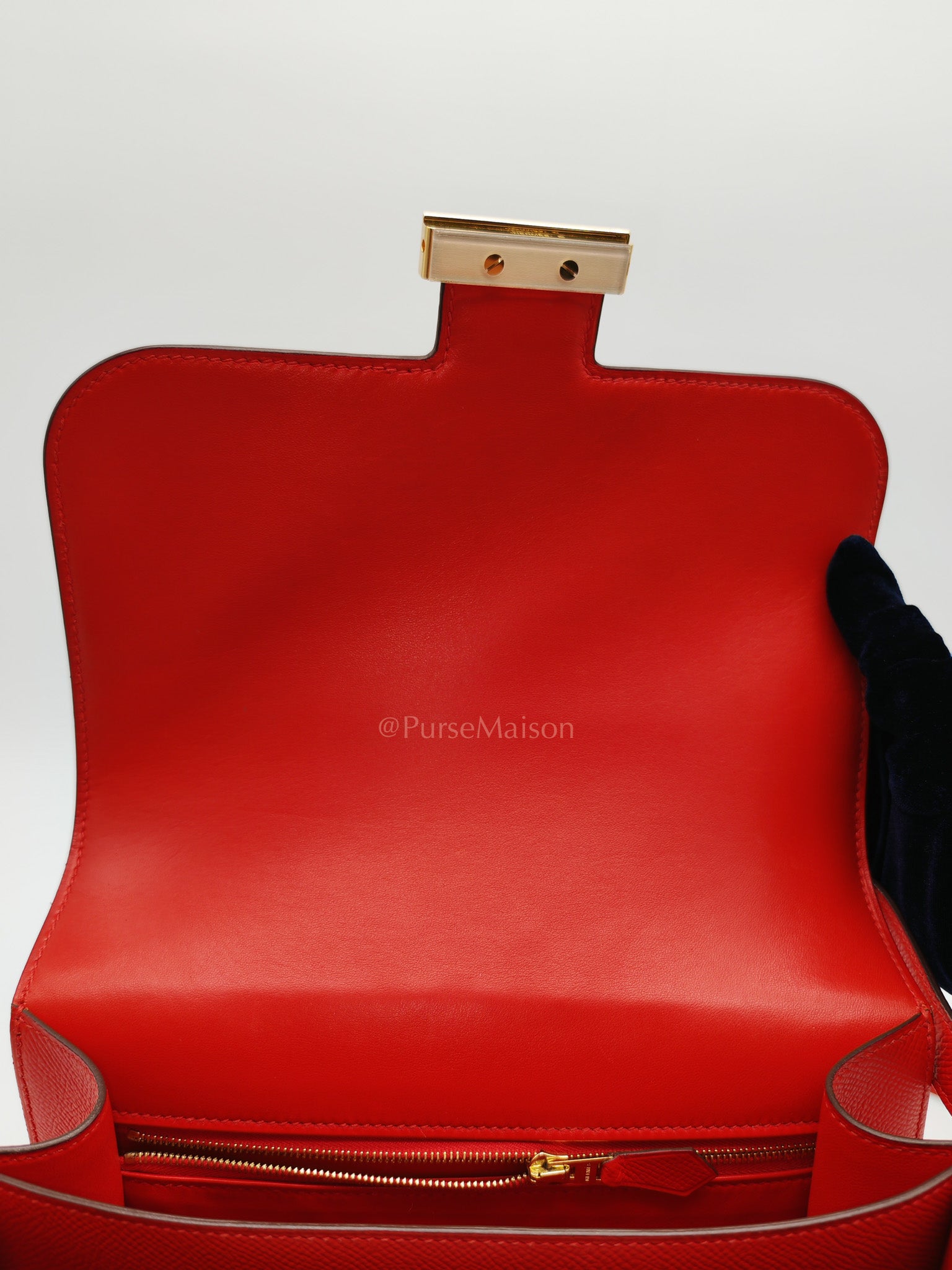 Constance 24 in Red Epsom Leather and Gold Hardware Stamp D(2019) | Purse Maison Luxury Bags Shop