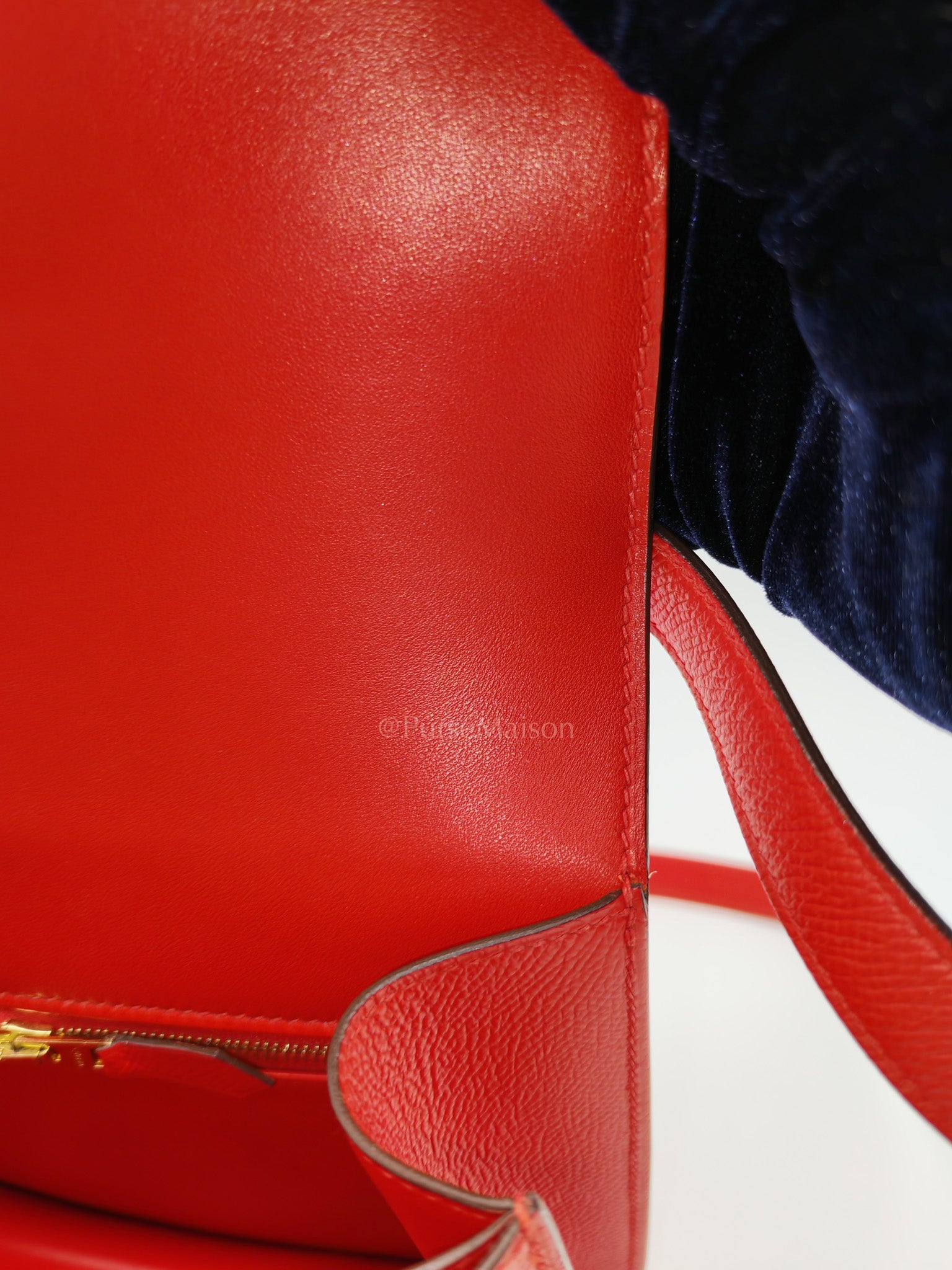 Constance 24 in Red Epsom Leather and Gold Hardware Stamp D(2019) | Purse Maison Luxury Bags Shop