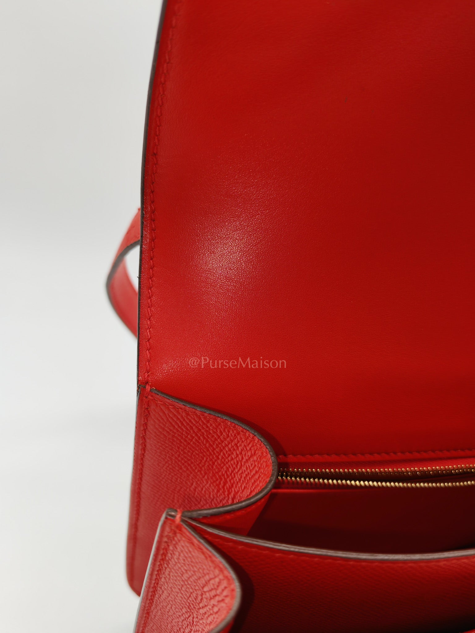 Constance 24 in Red Epsom Leather and Gold Hardware Stamp D(2019) | Purse Maison Luxury Bags Shop