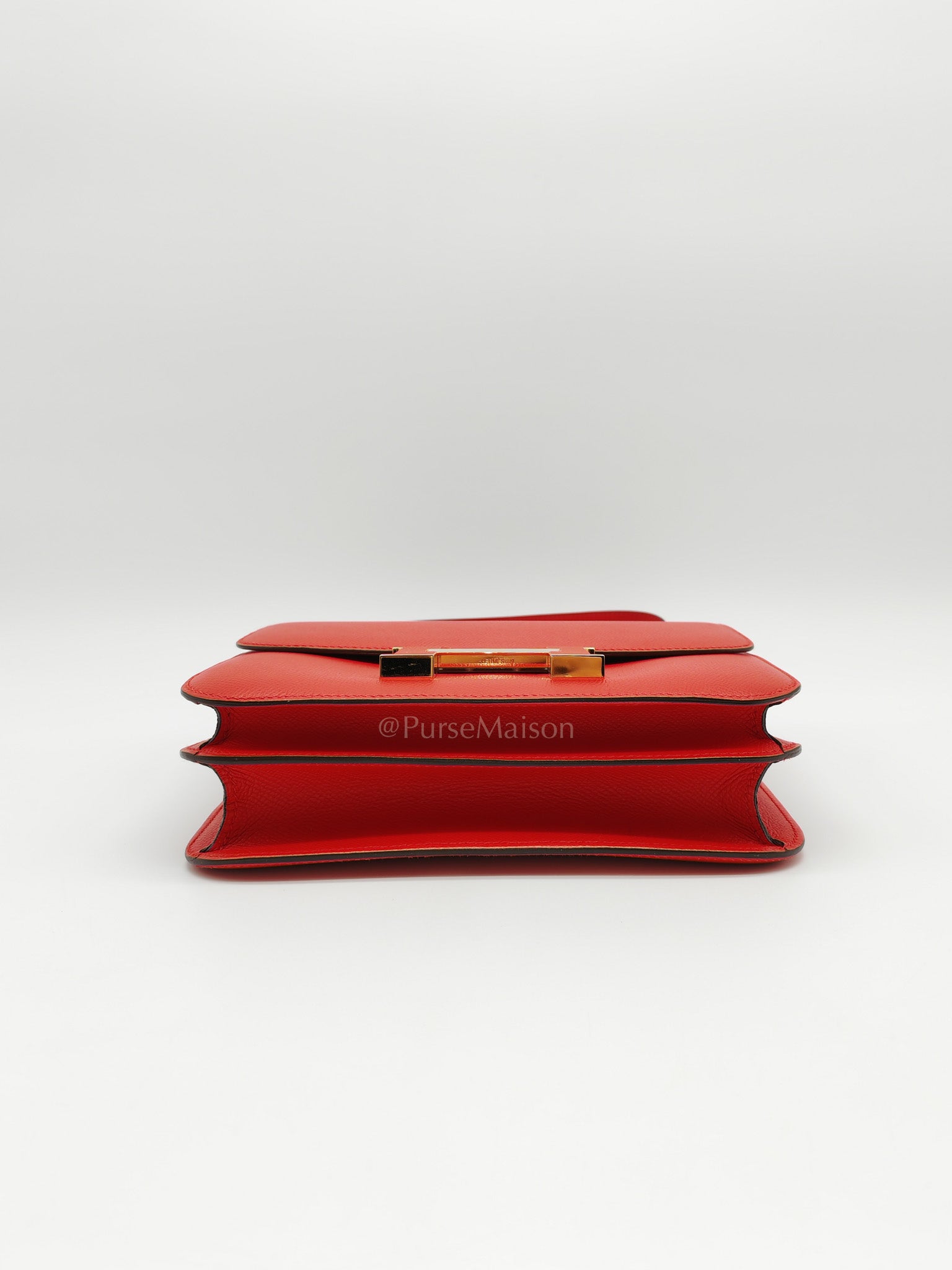 Constance 24 in Red Epsom Leather and Gold Hardware Stamp D(2019) | Purse Maison Luxury Bags Shop