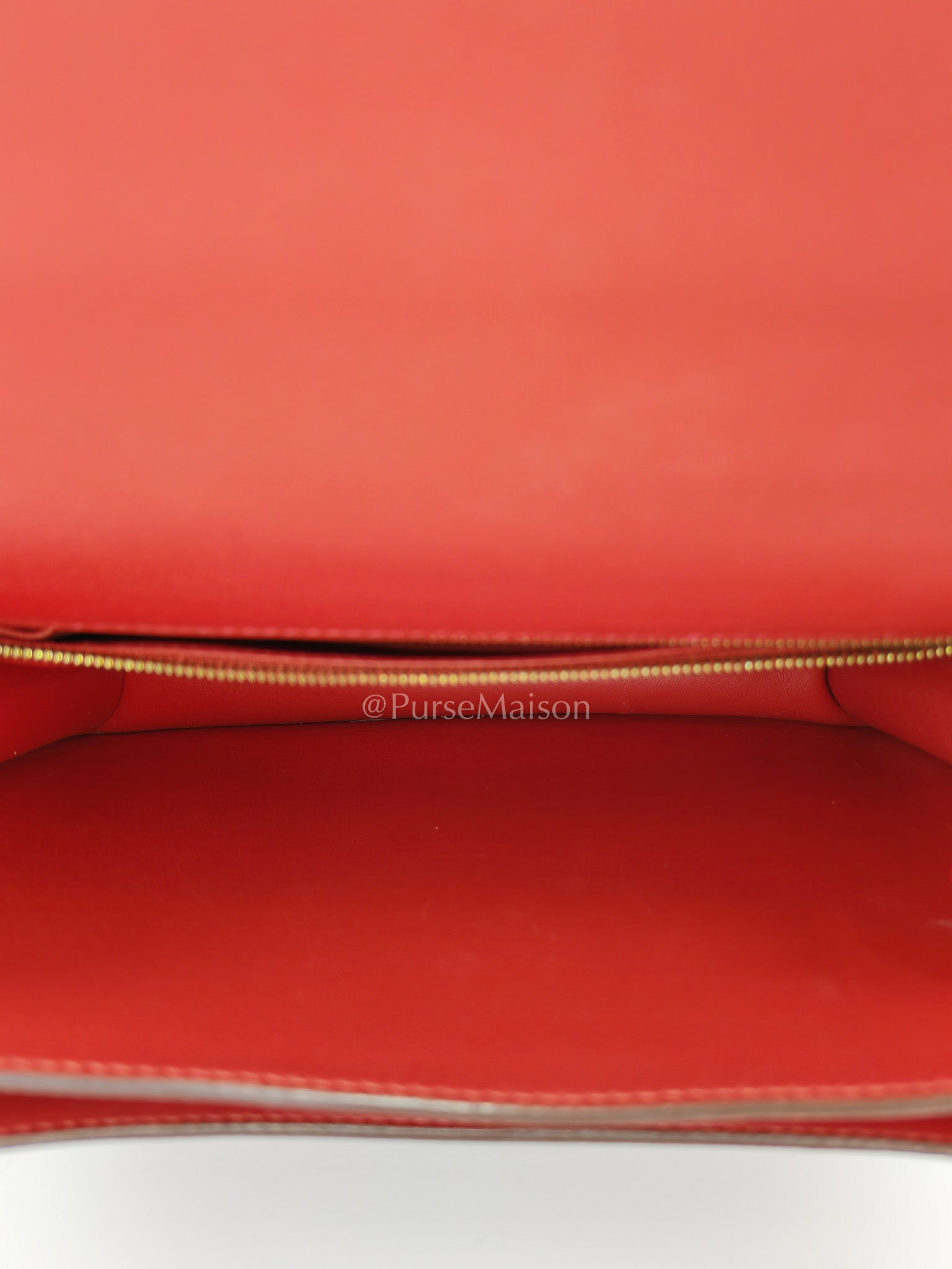 Constance 24 in Red Epsom Leather and Gold Hardware Stamp X (2016) | Purse Maison Luxury Bags Shop