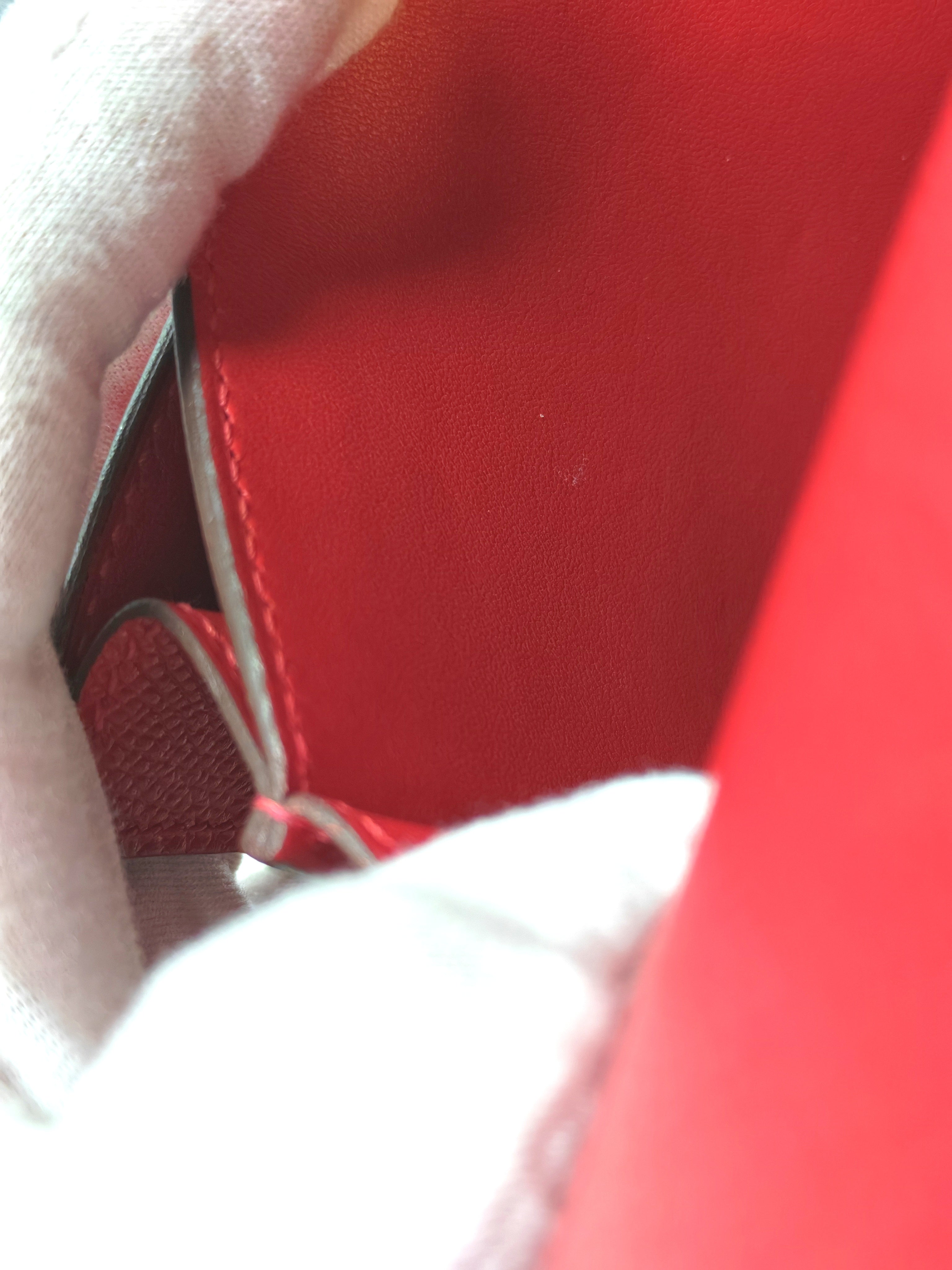 Constance 24 in Red Epsom Leather and Gold Hardware Stamp X (2016) | Purse Maison Luxury Bags Shop