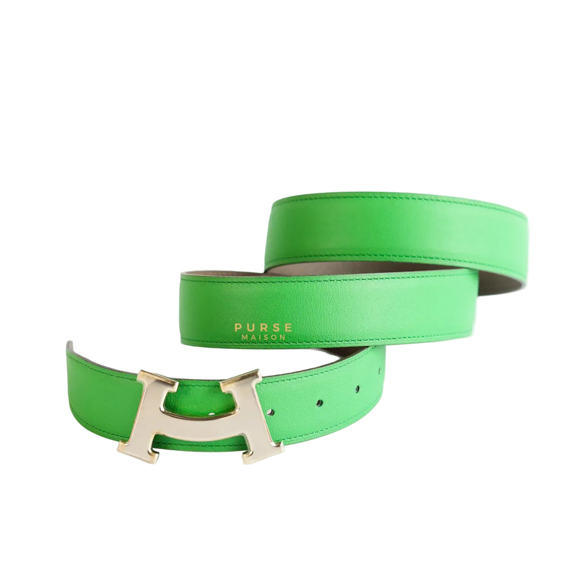 Constance Belt with Smile H Palladium Buckle & Reversible display picture 2