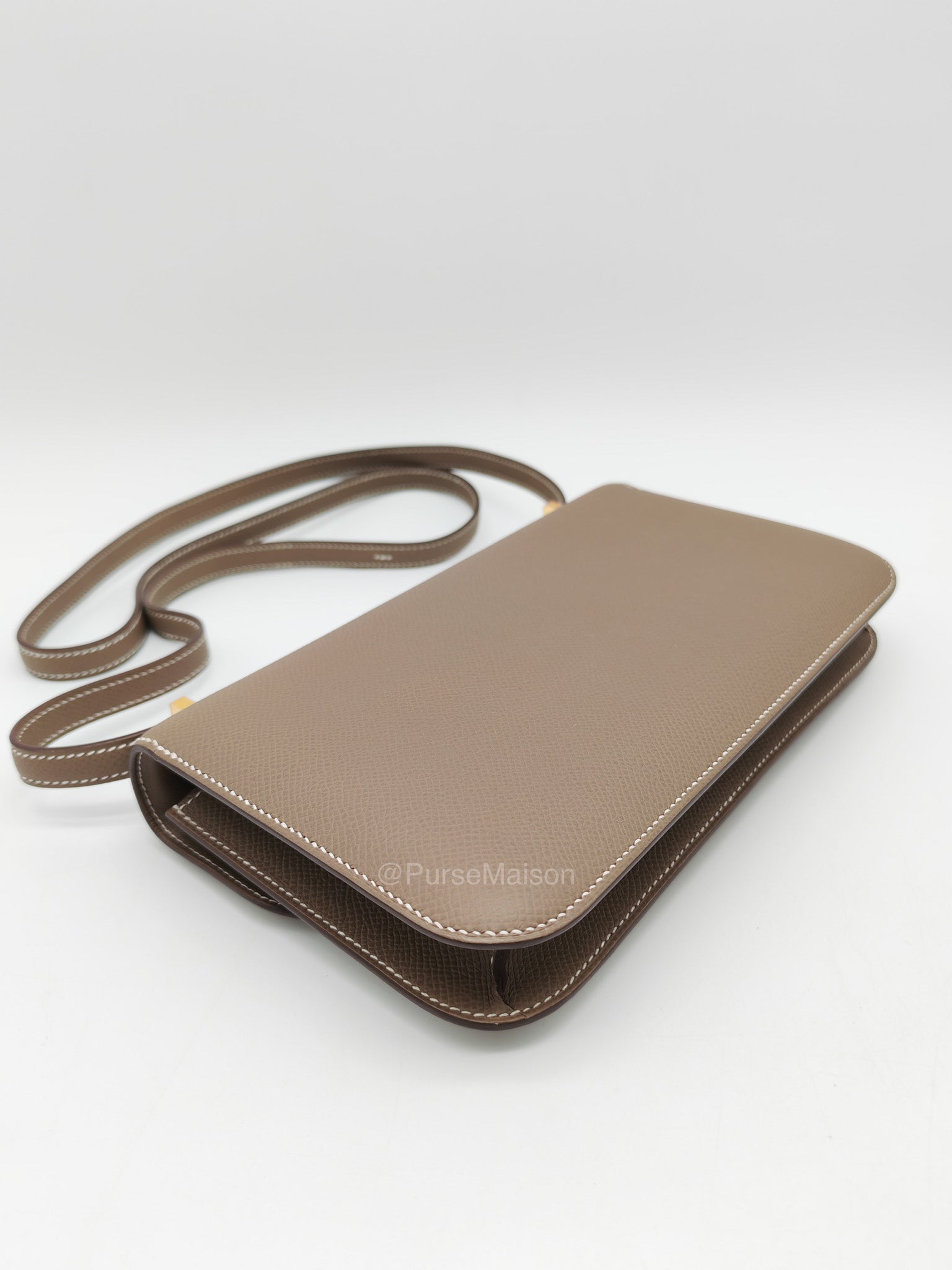 Hermes Constance Elan in Etoupe Epsom Leather and Gold Hardware Stamp B (2023) | Purse Maison Luxury Bags Shop