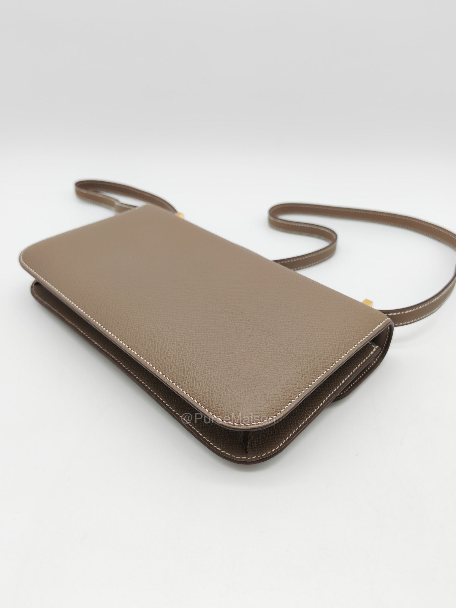 Hermes Constance Elan in Etoupe Epsom Leather and Gold Hardware Stamp B (2023) | Purse Maison Luxury Bags Shop